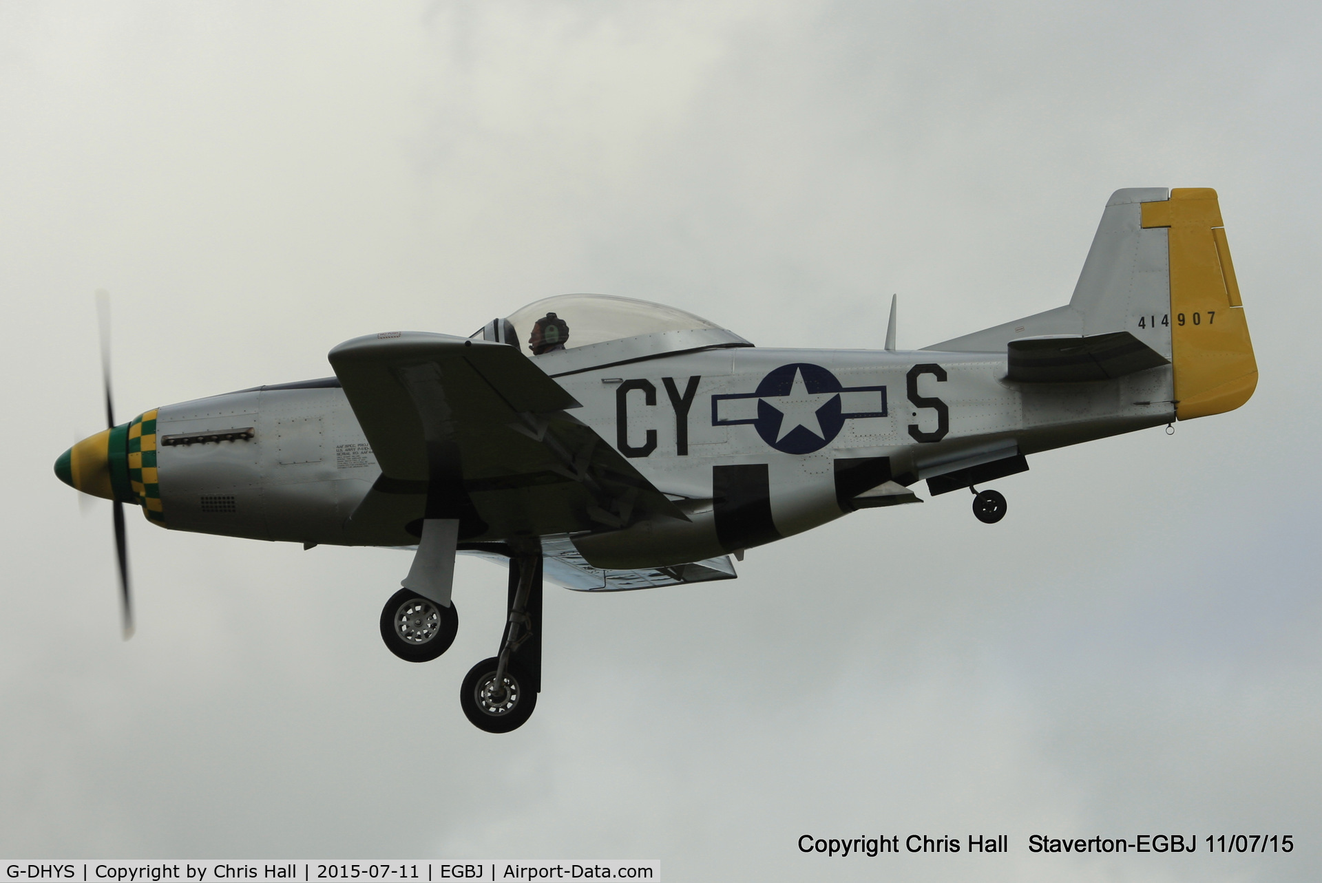 G-DHYS, 2014 Titan T-51 Mustang C/N LAA 355-15190, on finals at Staverton