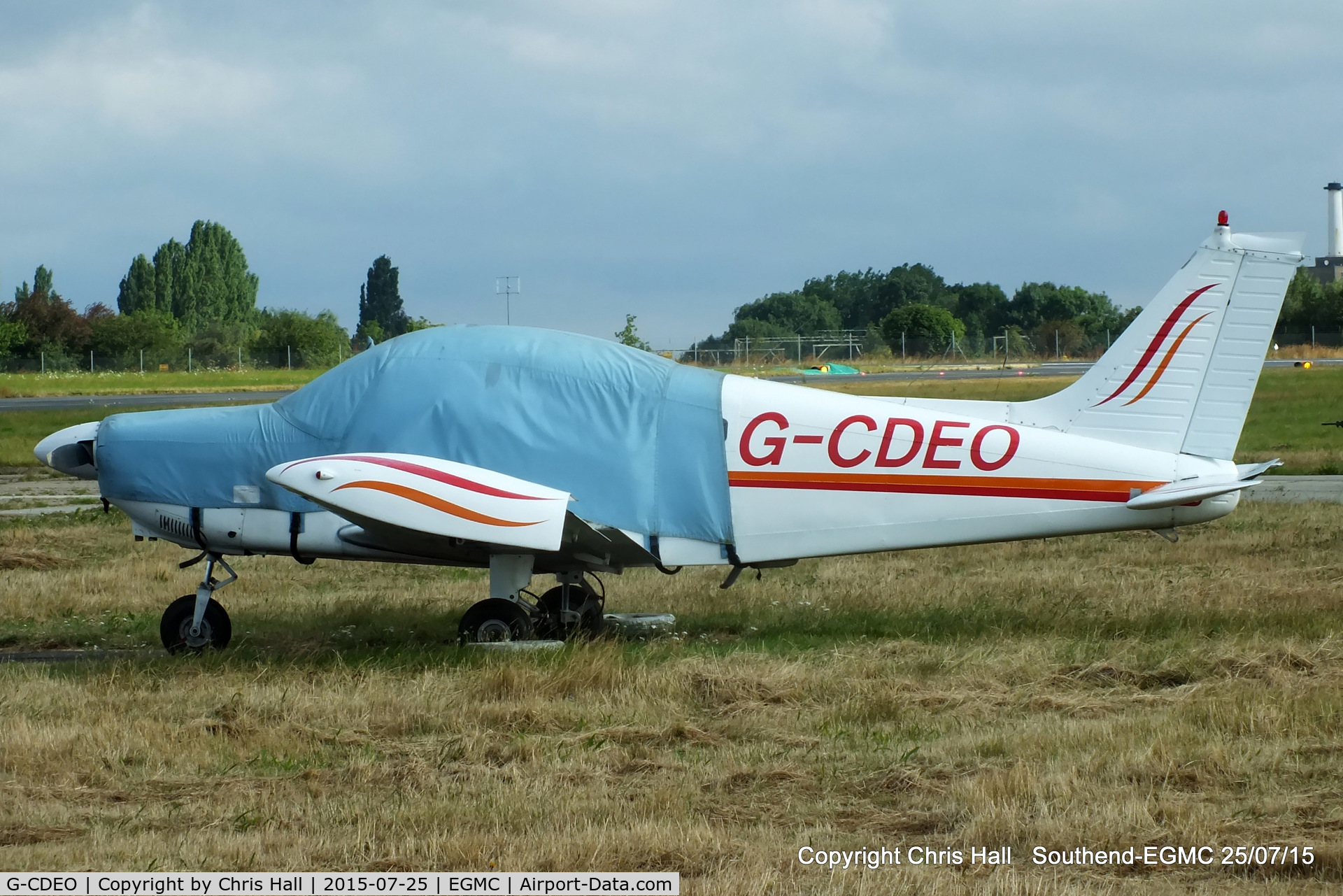 G-CDEO, 1974 Piper PA-28-180 Cherokee Archer C/N 28-7405011, at Southend