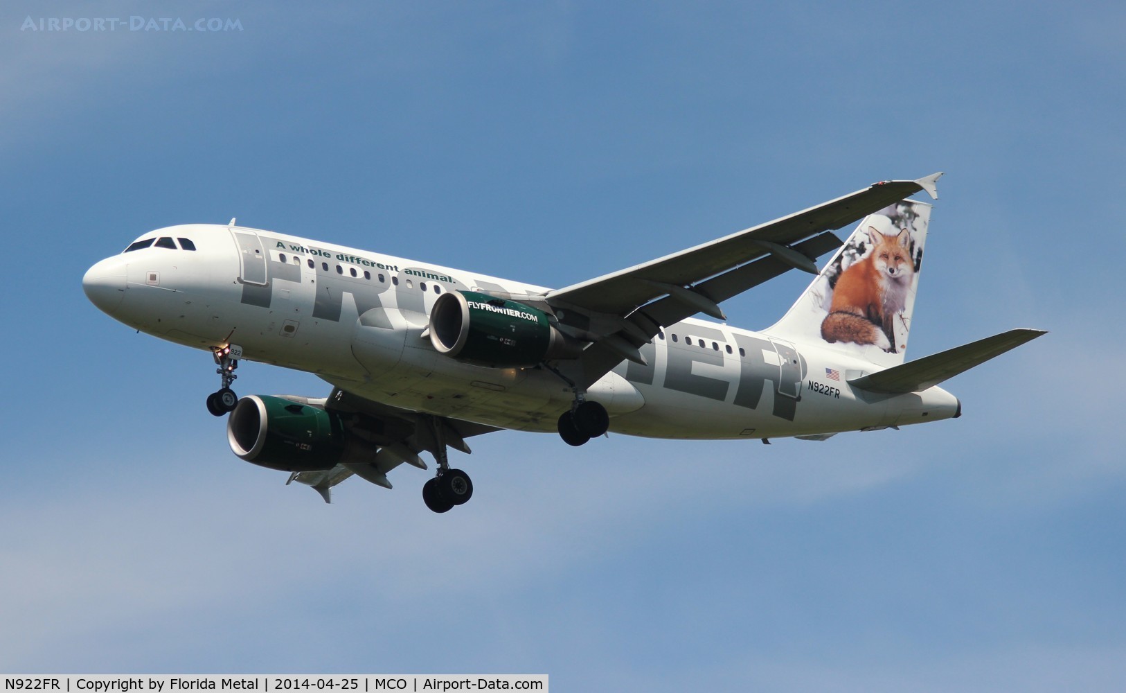 N922FR, 2003 Airbus A319-111 C/N 2012, Foxy the Red Fox Frontier Airlines