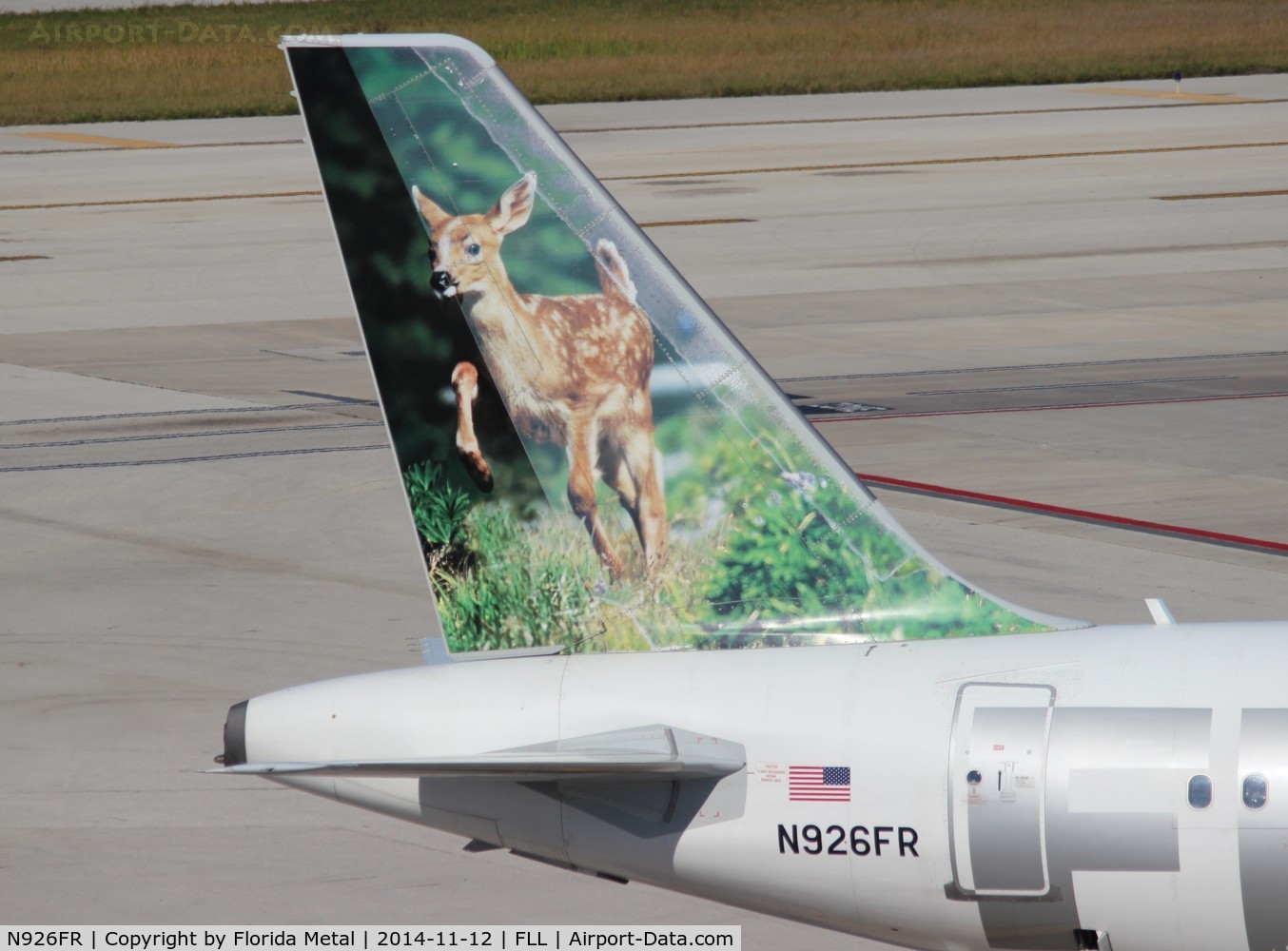 N926FR, 2004 Airbus A319-111 C/N 2198, Domino the Deer Fawn Frontier