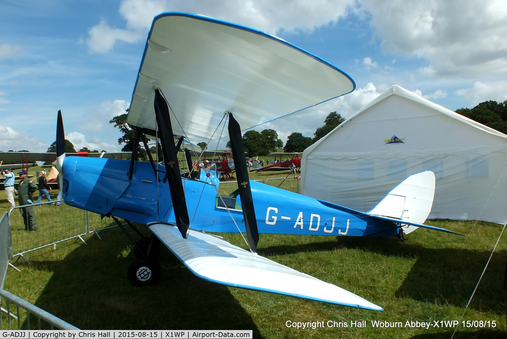 G-ADJJ, 1935 De Havilland DH-82A Tiger Moth II C/N 3386, International Moth Rally at Woburn Abbey 15/08/15