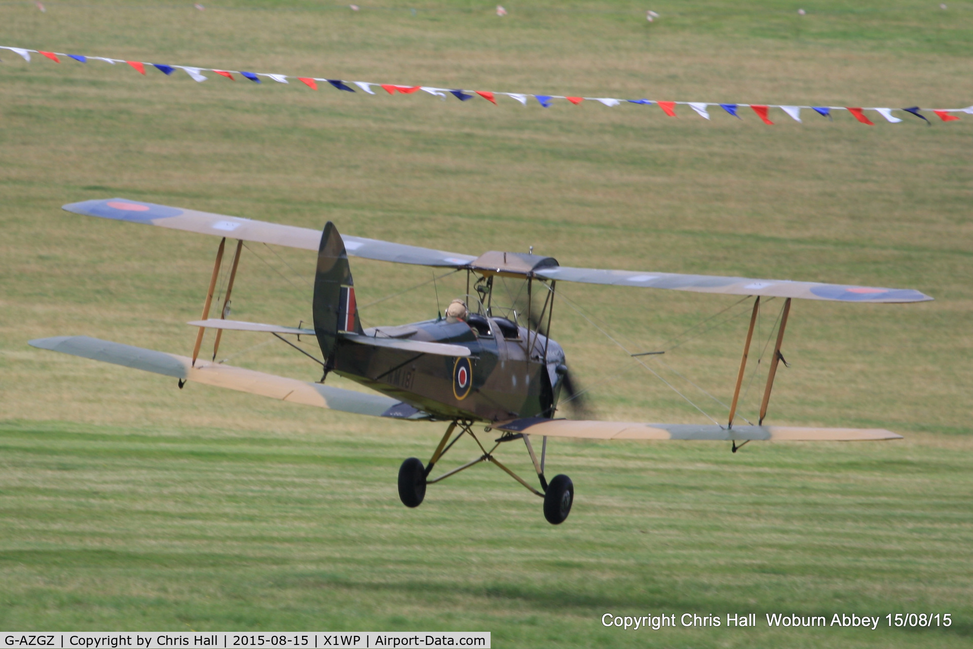 G-AZGZ, 1944 De Havilland DH-82A Tiger Moth II C/N 86489, International Moth Rally at Woburn Abbey 15/08/15
