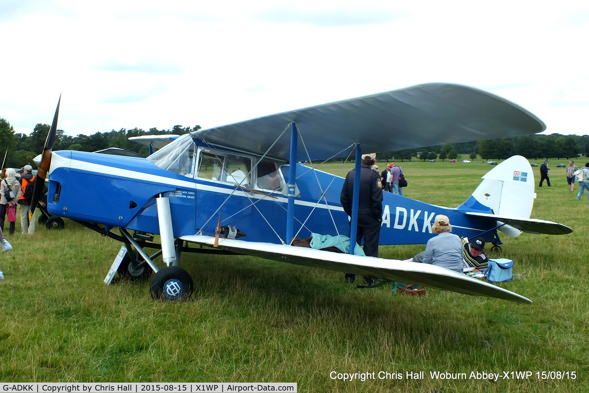 G-ADKK, 1935 De Havilland DH.87B Hornet Moth C/N 8033, International Moth Rally at Woburn Abbey 15/08/15