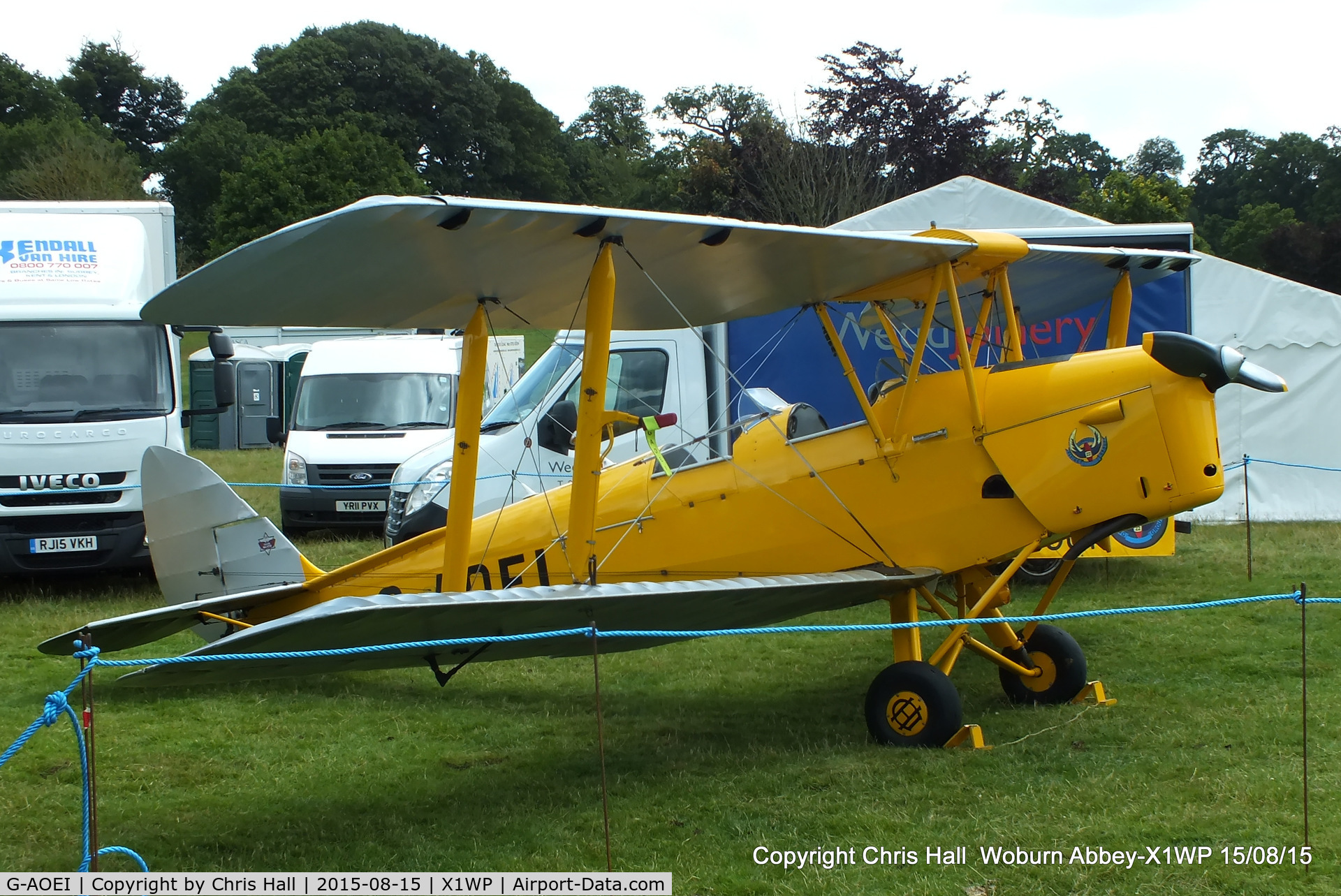 G-AOEI, 1939 De Havilland DH-82A Tiger Moth II C/N 82196/N6946, International Moth Rally at Woburn Abbey 15/08/15