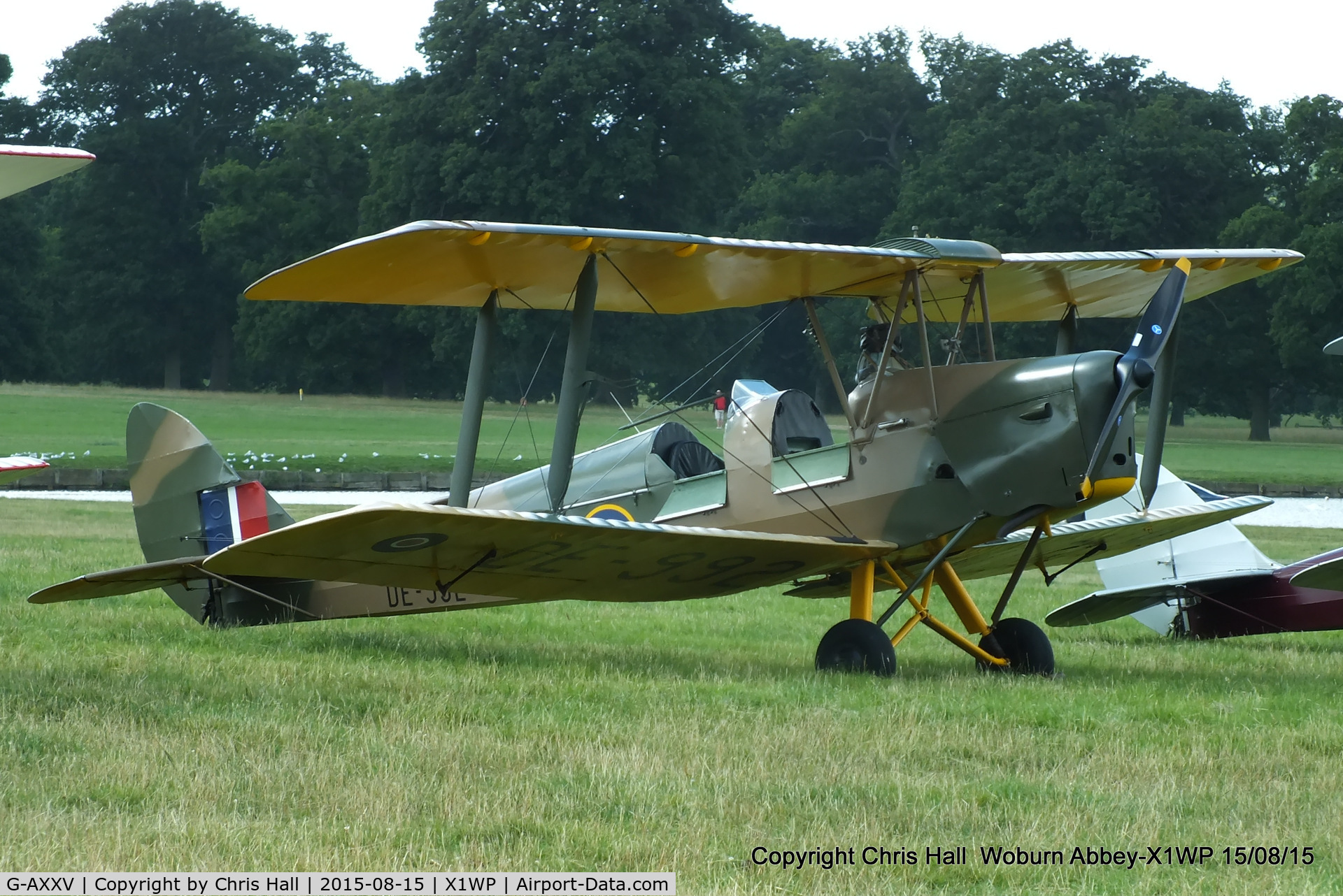 G-AXXV, 1944 De Havilland DH-82A Tiger Moth II C/N 85852, International Moth Rally at Woburn Abbey 15/08/15