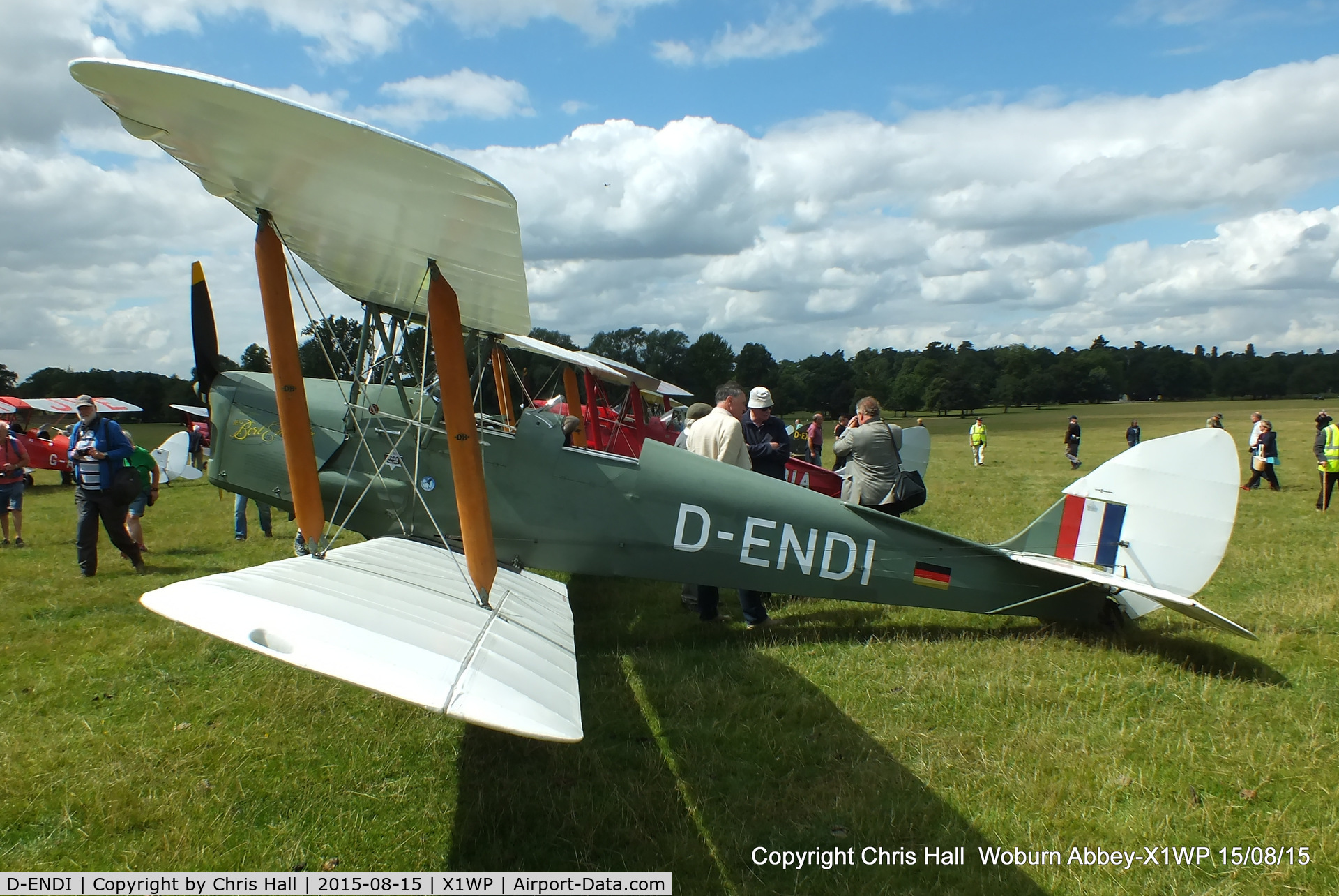 D-ENDI, 1939 De Havilland DH-82A Tiger Moth II C/N 82335, International Moth Rally at Woburn Abbey 15/08/15