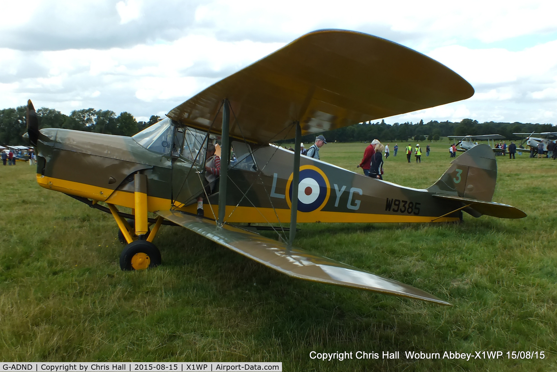 G-ADND, 1936 De Havilland DH.87B Hornet Moth C/N 8097, International Moth Rally at Woburn Abbey 15/08/15