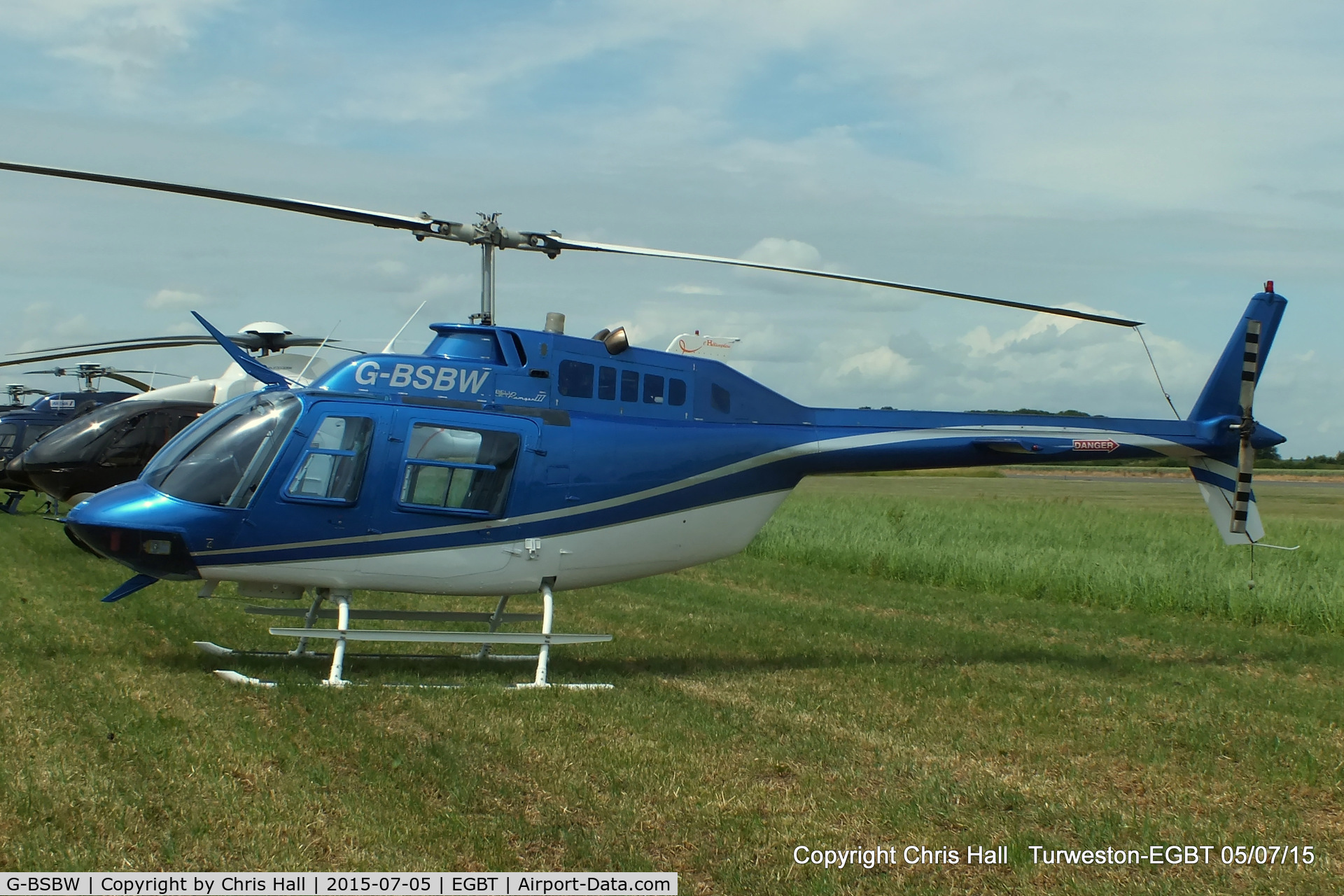 G-BSBW, 1982 Bell 206B JetRanger III C/N 3664, ferrying race fans to the British F1 Grand Prix at Silverstone
