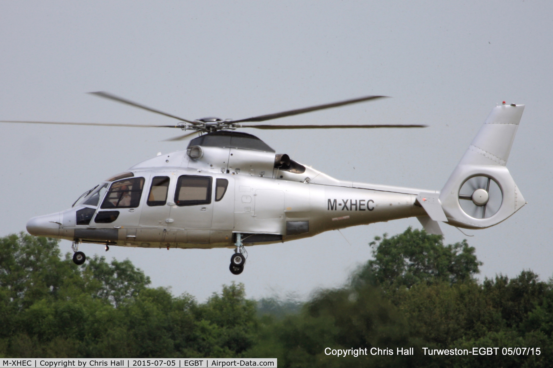 M-XHEC, Eurocopter EC-155B C/N 6600, ferrying race fans to the British F1 Grand Prix at Silverstone