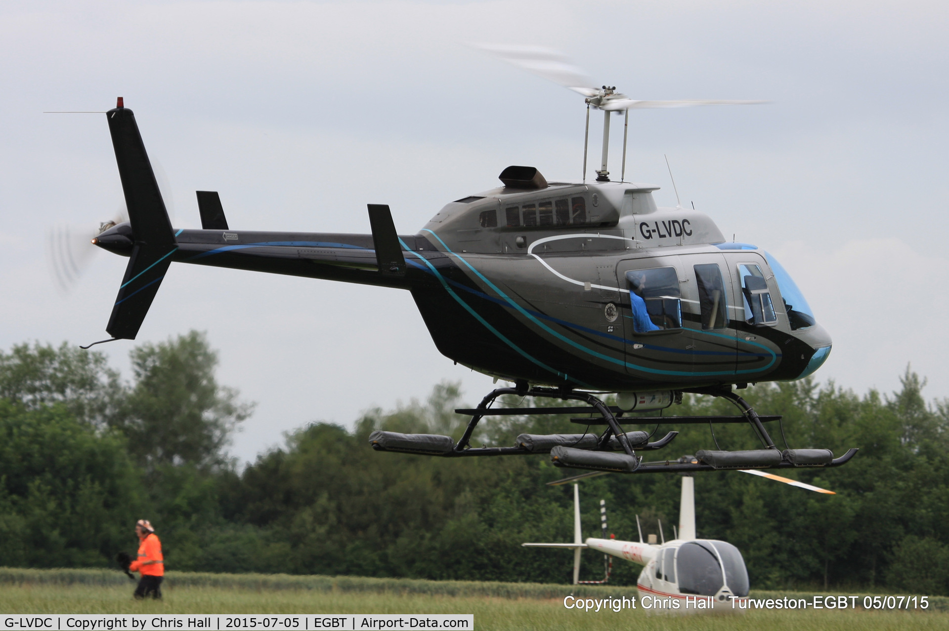 G-LVDC, 1989 Bell 206L-3 LongRanger III C/N 51300, ferrying race fans to the British F1 Grand Prix at Silverstone