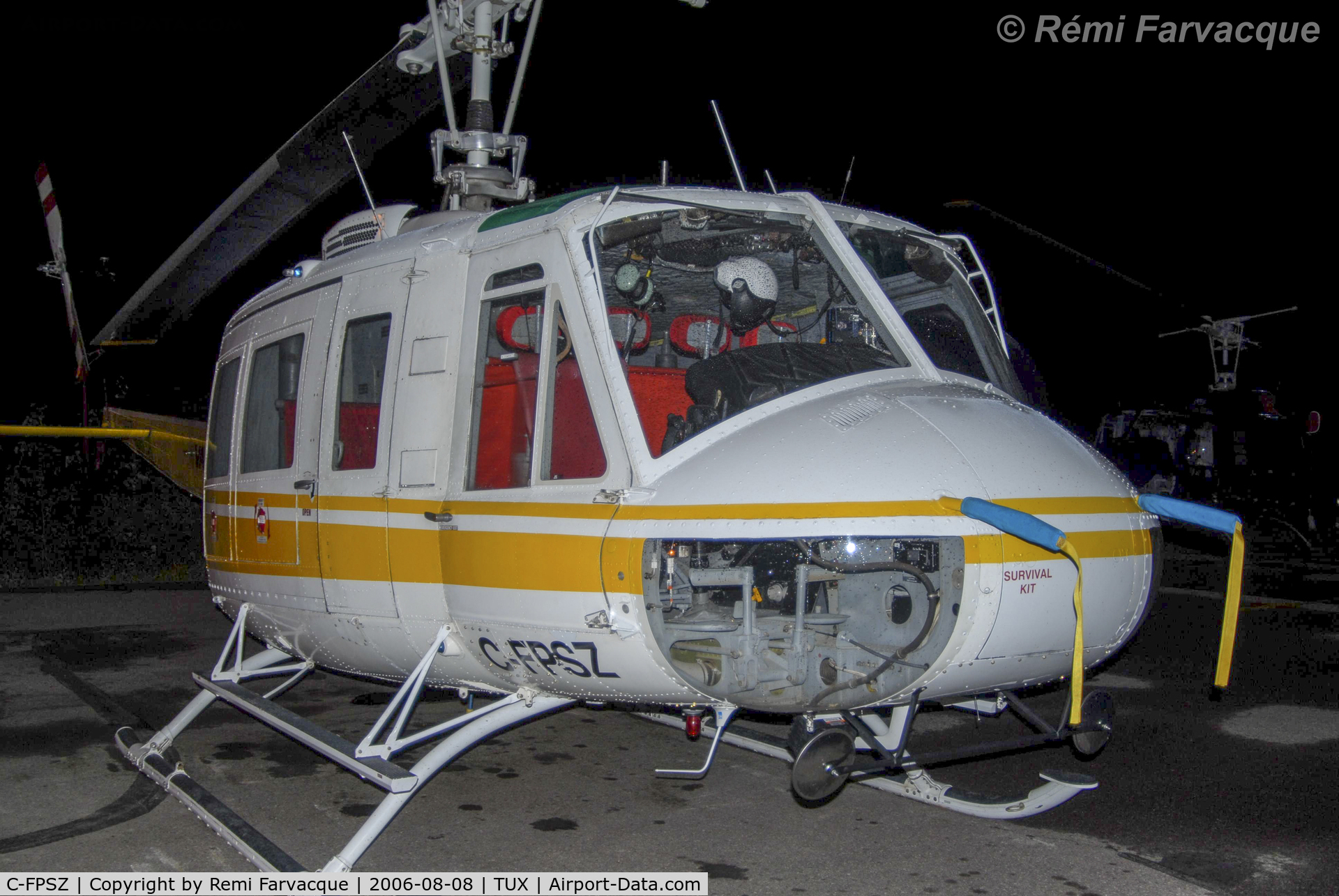 C-FPSZ, 1976 Bell 205A-1 C/N 30230, Parked at Tumbler Ridge airport.