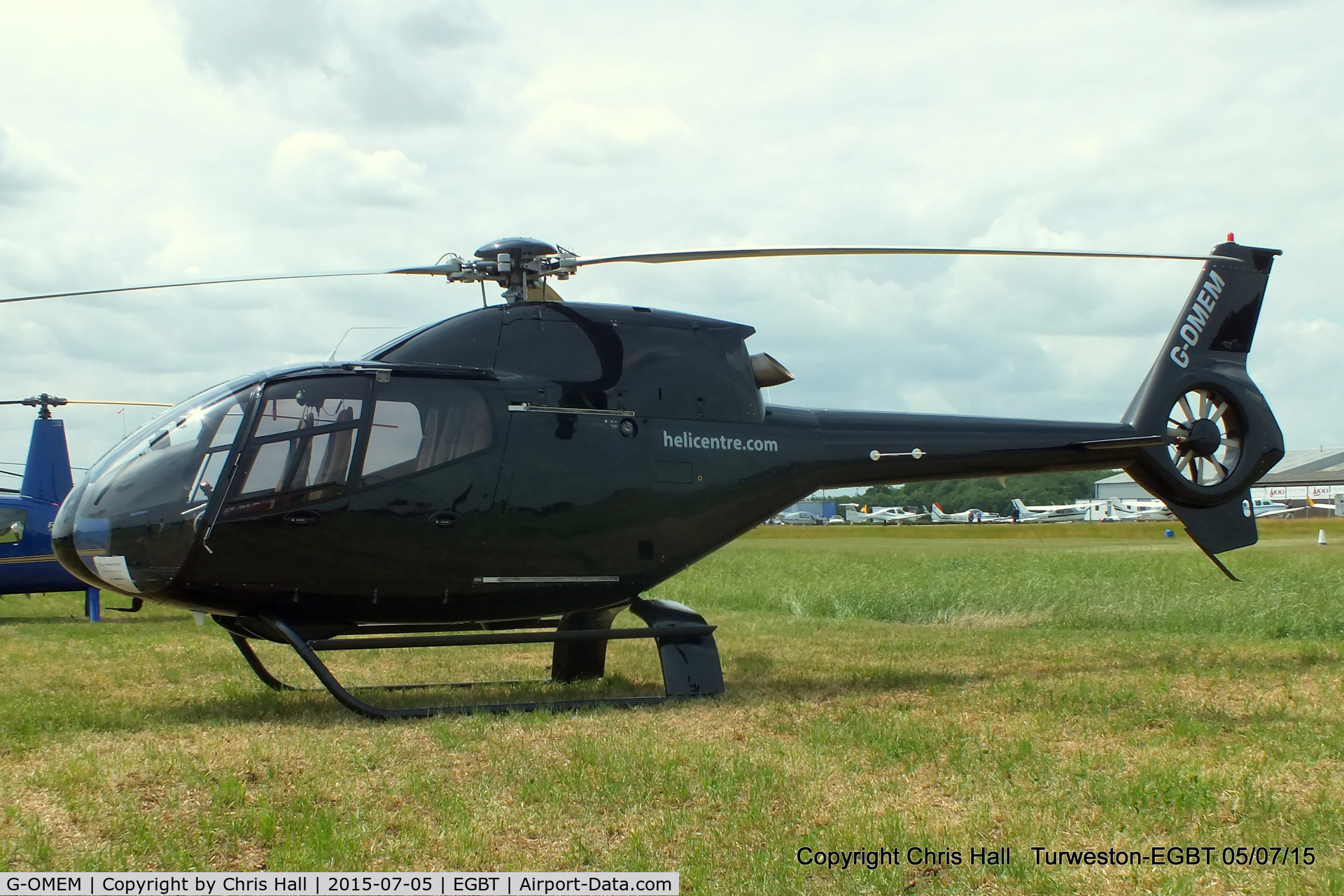 G-OMEM, 1998 Eurocopter EC-120B Colibri C/N 1006, ferrying race fans to the British F1 Grand Prix at Silverstone