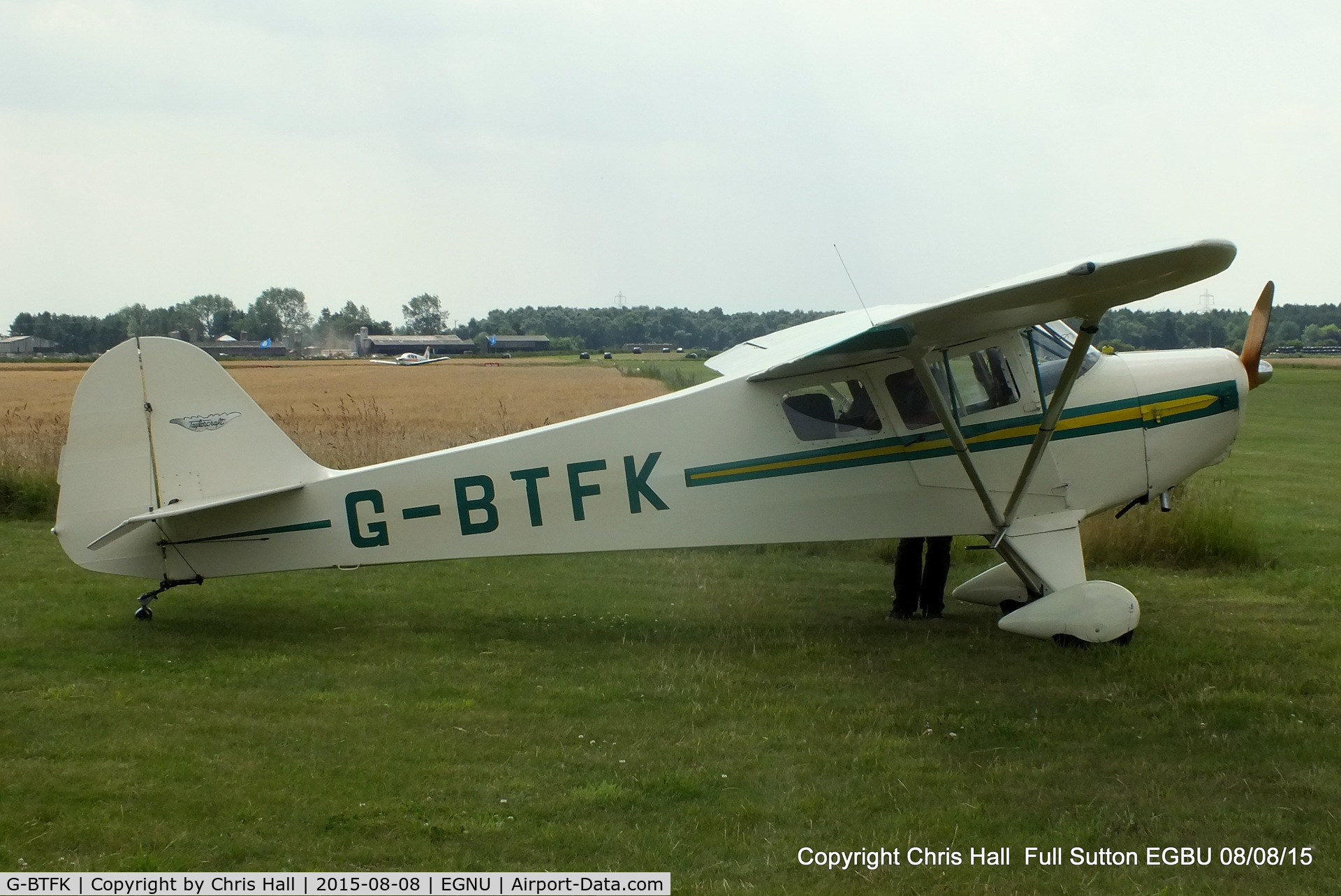 G-BTFK, 1947 Taylorcraft BC-12D Twosome C/N 10540, at the Vale of York LAA strut flyin, Full Sutton