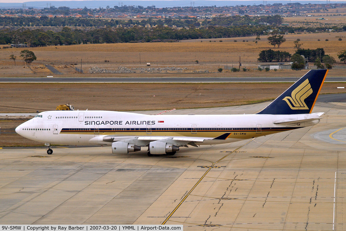 9V-SMW, 1994 Boeing 747-412 C/N 27178, Boeing 747-412 [27178] (Singapore Airlines) Melbourne-International~VH 20/03/2007
