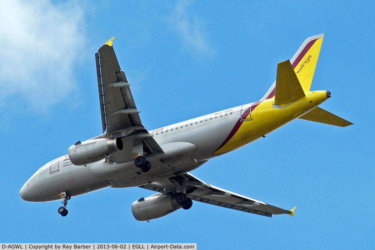 D-AGWL, 2008 Airbus A319-132 C/N 3534, Airbus A319-132 [3534] (Germanwings) Home~G 02/06/2013. On approach 27R.