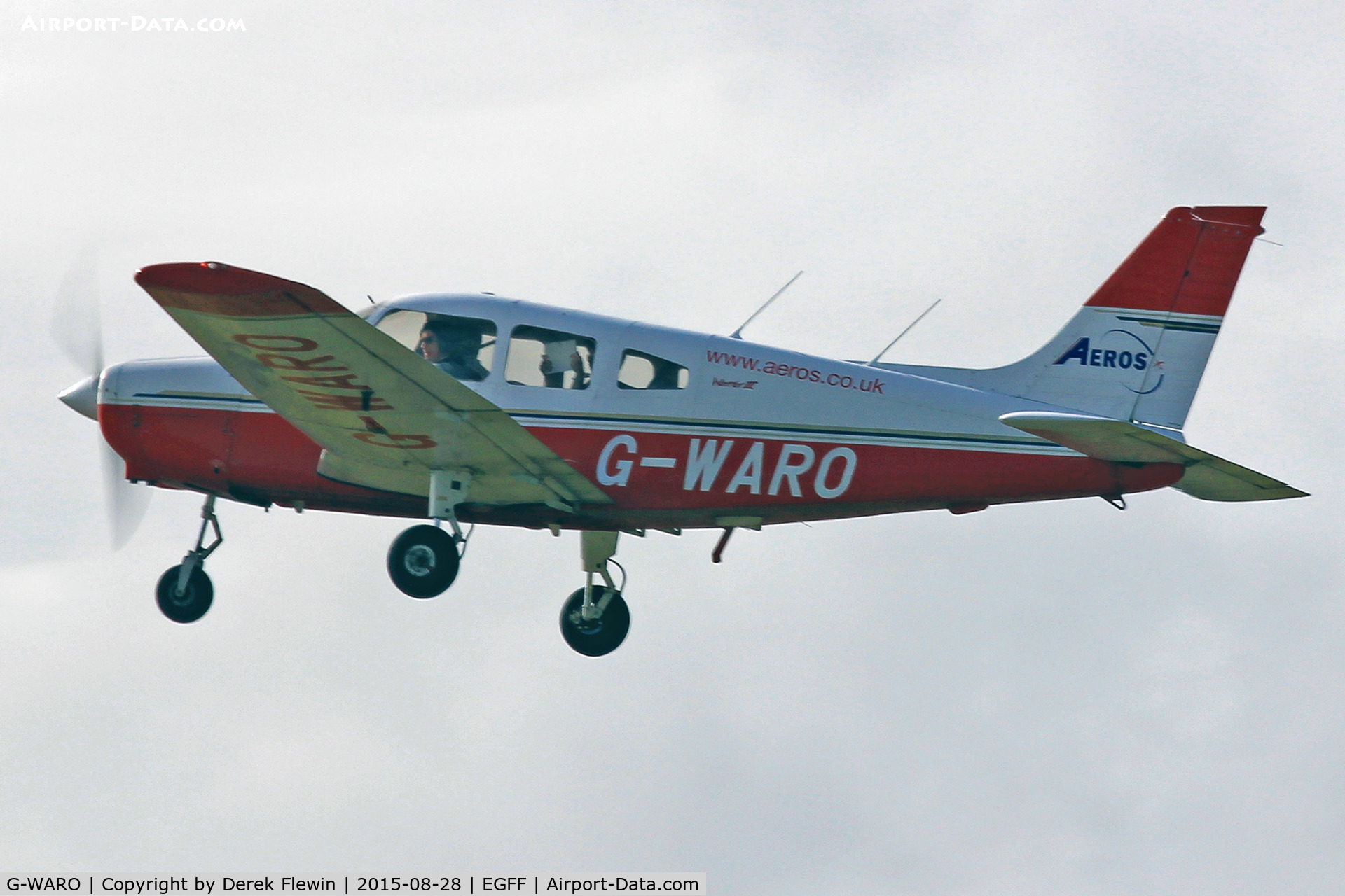 G-WARO, 1997 Piper PA-28-161 Cherokee Warrior III C/N 28-42015, Cherokee Warrior III, Aeros, Staverton based, previously N9246, G-WARO, EC-HVT, seen departing runway 22, en-route RTB.