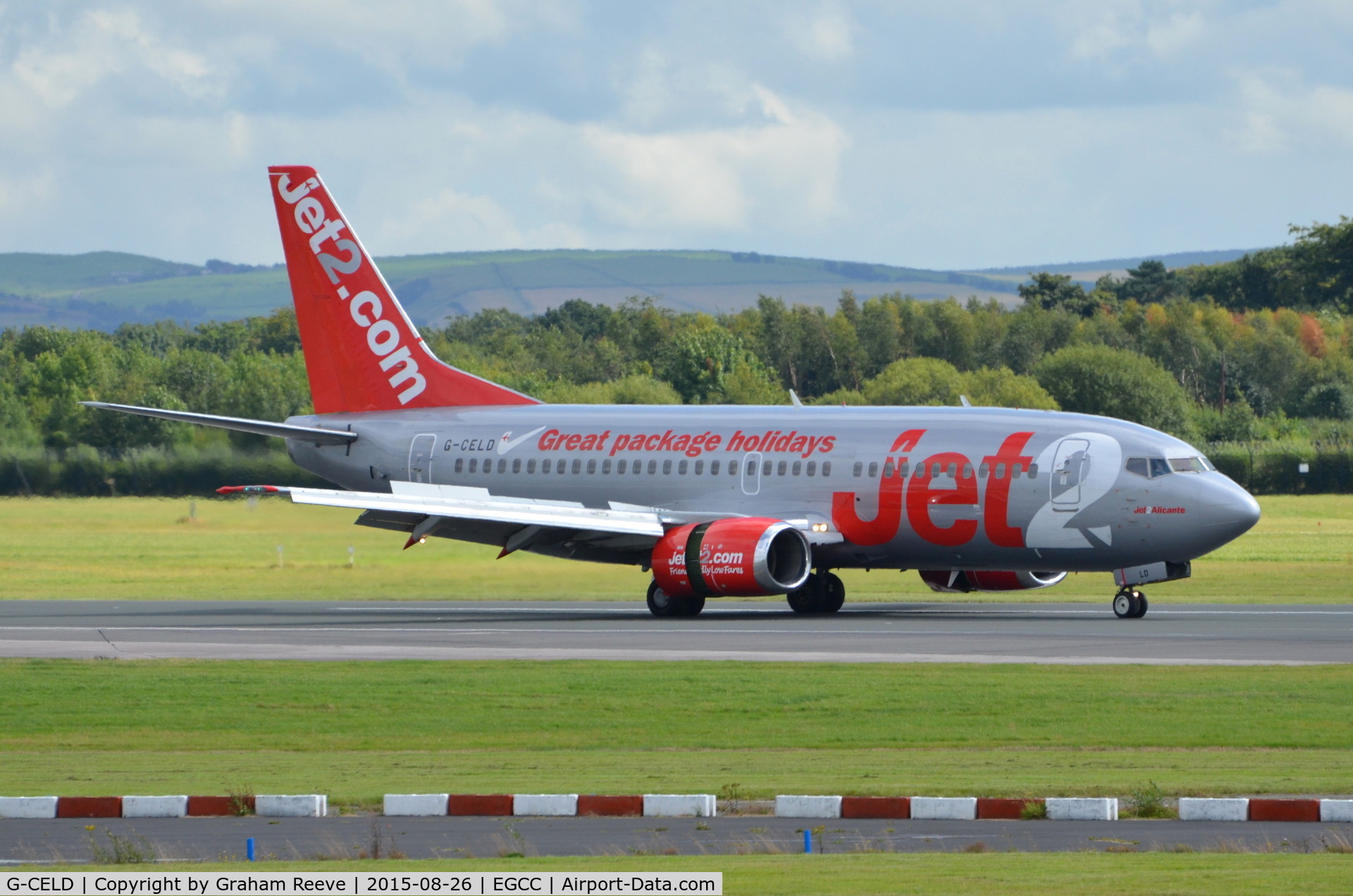 G-CELD, 1987 Boeing 737-33A C/N 23832, Just landed at Manchester.