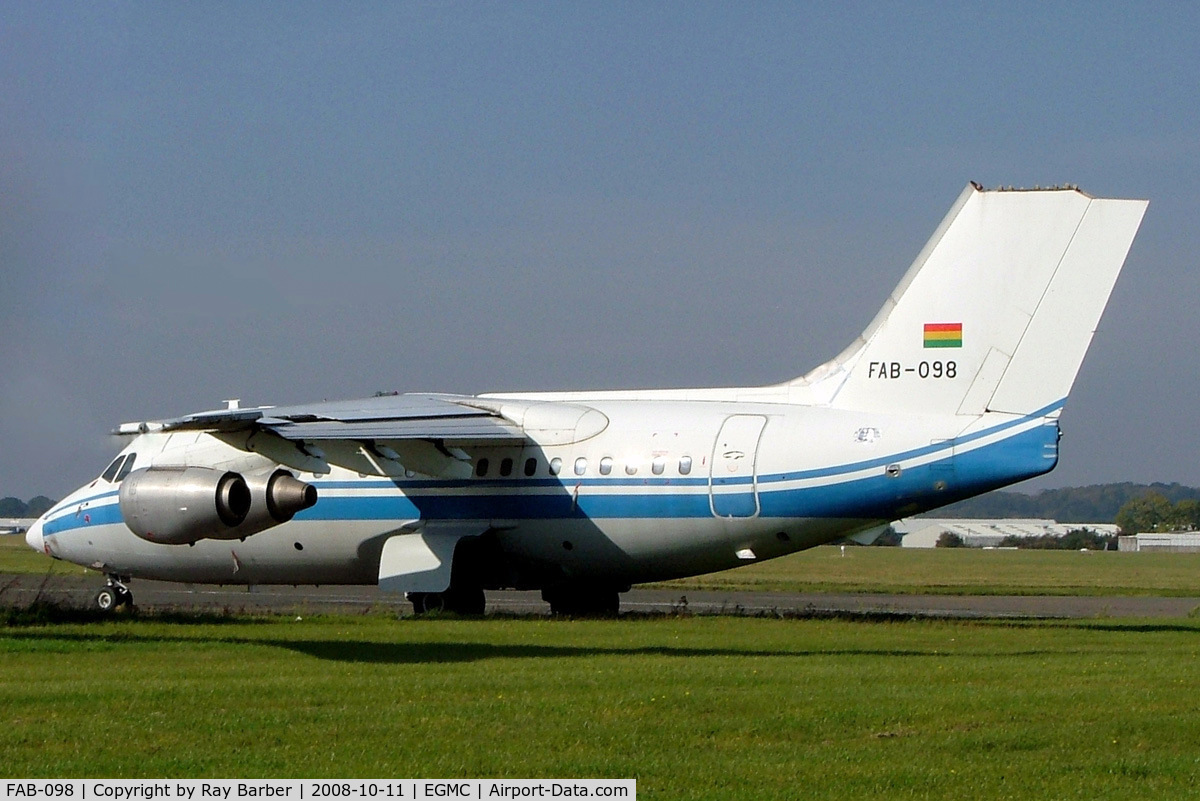 FAB-098, 1987 British Aerospace BAe.146-100 C/N E1076, BAe 146-100RJ [E1076] (Bolivian Air Force) Southend~G 11/10/2008