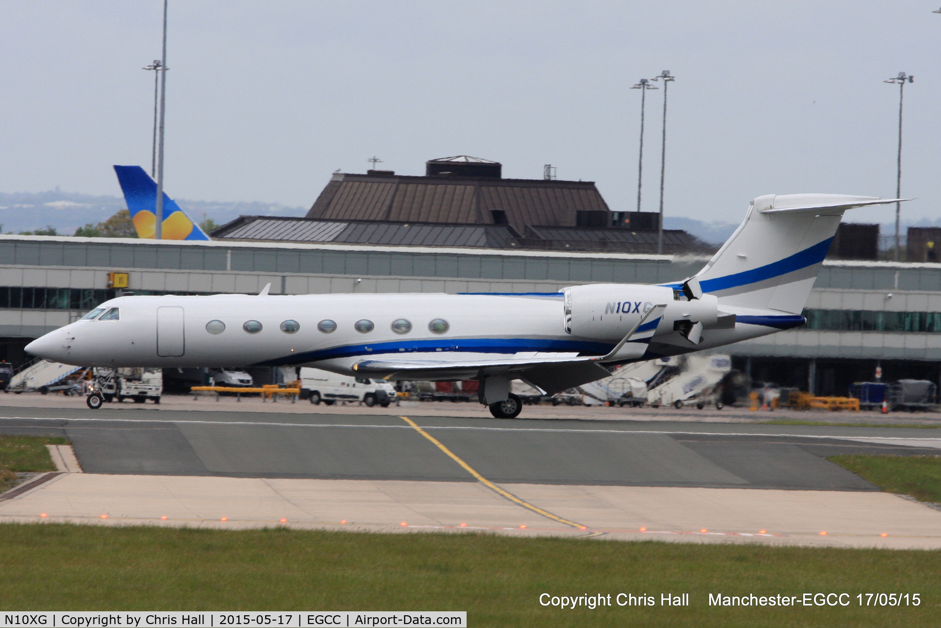 N10XG, 2008 Gulfstream Aerospace GV-SP (G550) C/N 5186, landing on RW23R