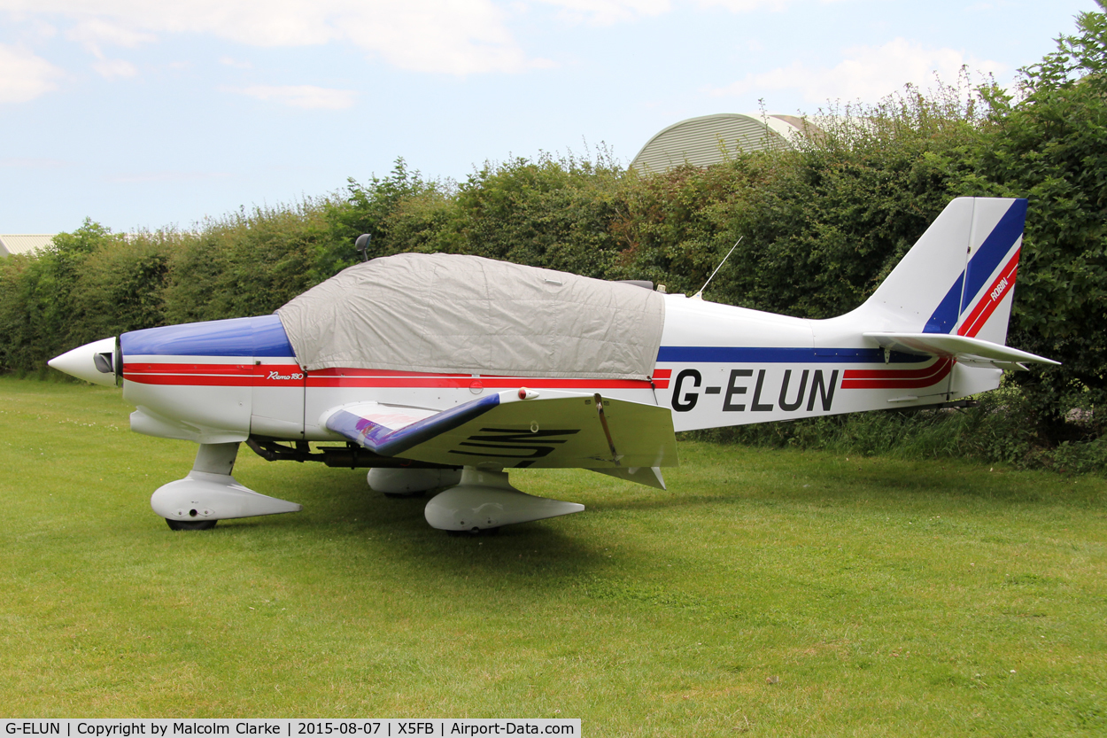 G-ELUN, 1975 Robin DR-400-180R Remorqueur Regent C/N 1102, Robin DR-400-180R Remorqueur, 'over nighting' at Fishburn Airfield, August 7th 2015.