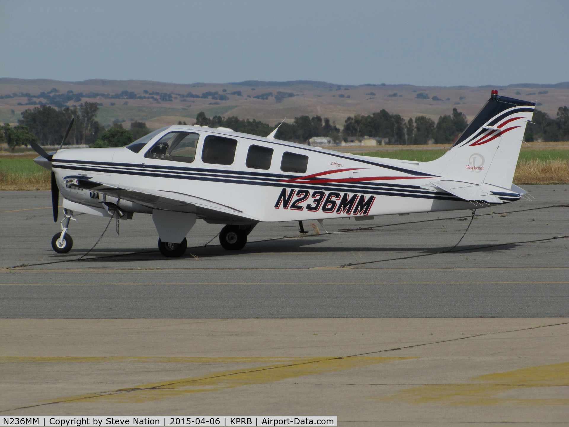 N236MM, Raytheon Aircraft Company A36 Bonanza C/N E-3514, Newport Cove LLC (Newport, OR) Raytheon A36 visiting @ Paso Robles Municipal Airport, CA