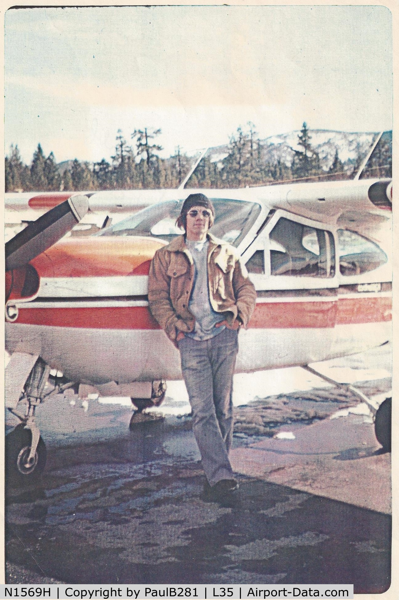 N1569H, 1975 Cessna 177RG Cardinal C/N 177RG0743, Taken Jan. 1977 @ Big Bear Lake Airport, Calif. Rented from San Val at Van Nuys, Ca.