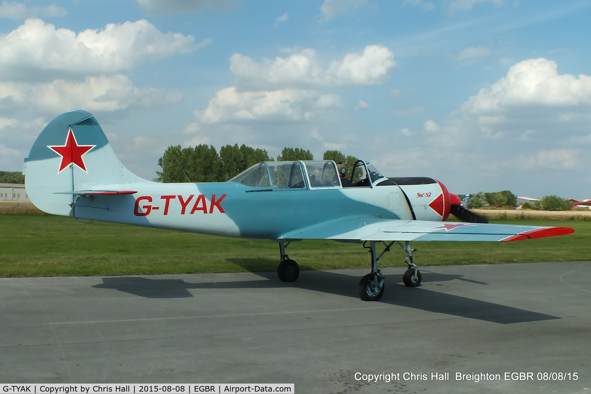 G-TYAK, 1989 Bacau Yak-52 C/N 899907, at Breighton