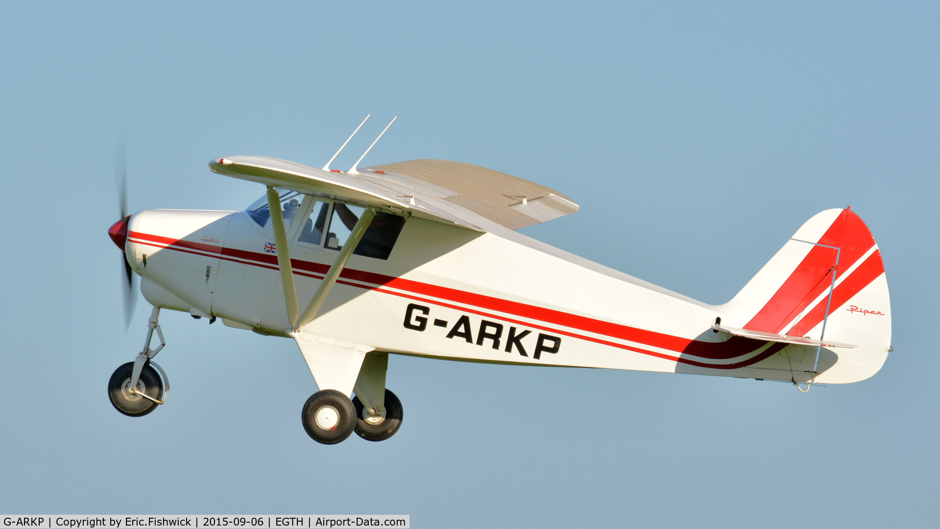 G-ARKP, 1961 Piper PA-22-108 Colt Colt C/N 22-8364, 41. G-ARKP departing The Shuttleworth Pagent Airshow, Sept. 2015.