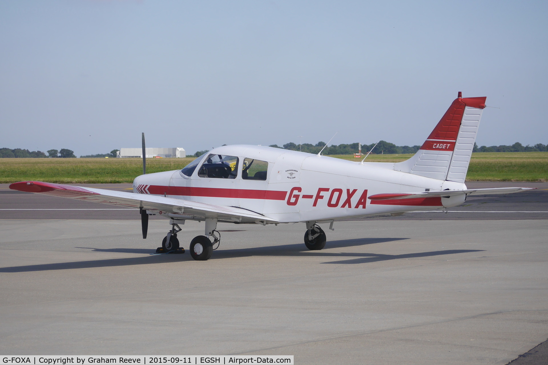 G-FOXA, 1988 Piper PA-28-161 Cadet C/N 2841240, Parked at Norwich.
