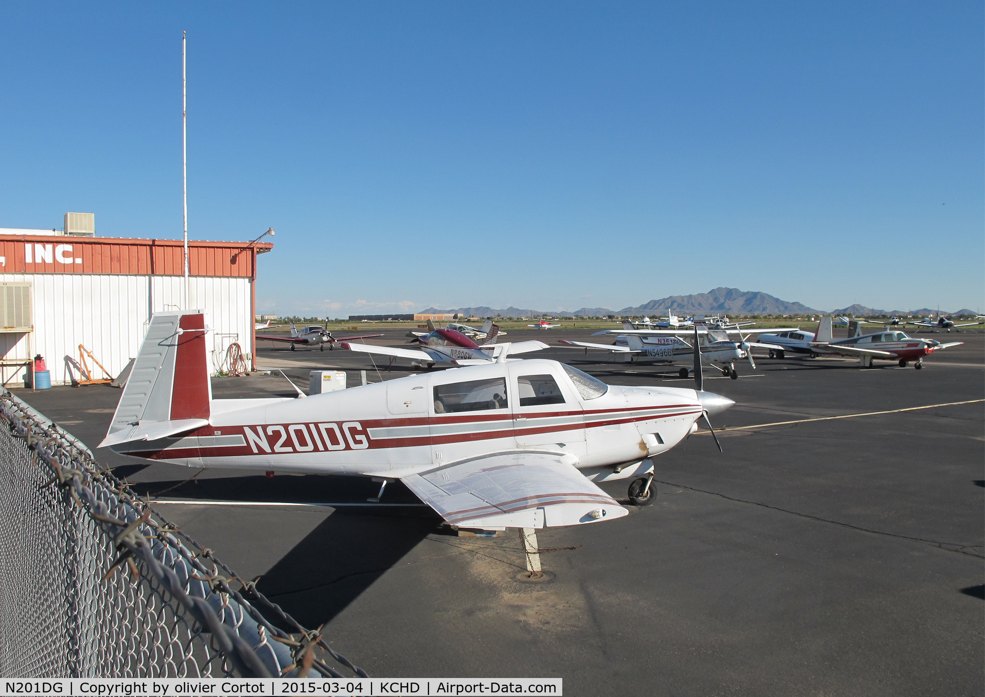 N201DG, 1977 Mooney M20J 201 C/N 24-0110, Chandler airport, AZ