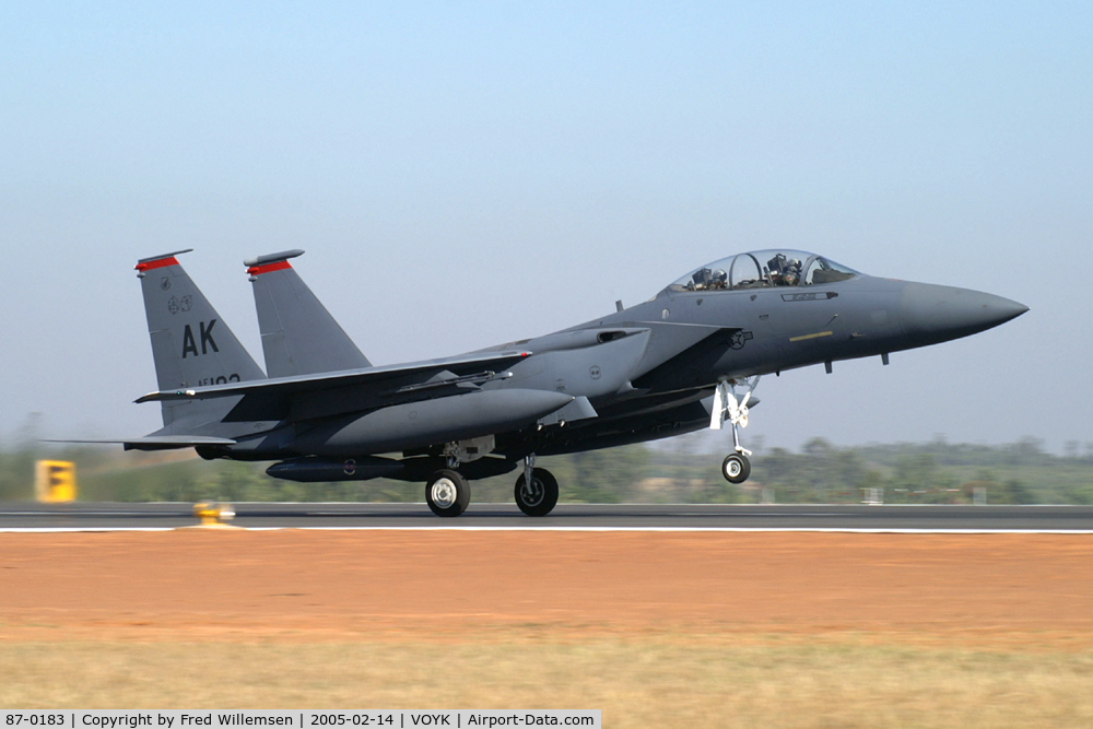 87-0183, 1987 McDonnell Douglas F-15E Strike Eagle C/N 1048/E023, 90FS AK