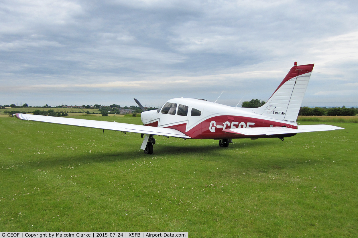 G-CEOF, 1988 Piper PA-28R-201 Cherokee Arrow III C/N 28R-37008, PA-28R-201 Cherokee Arrow III, Fishburn Airfield, July 24th 2015.