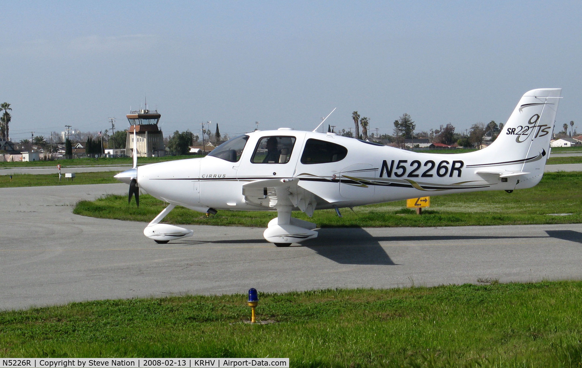 N5226R, 2006 Cirrus SR22 GTS C/N 1767, Locally-Based 2006 Cirrus SR22 taxing to hold area @ Reid-Hillview Airport San Jose, CA