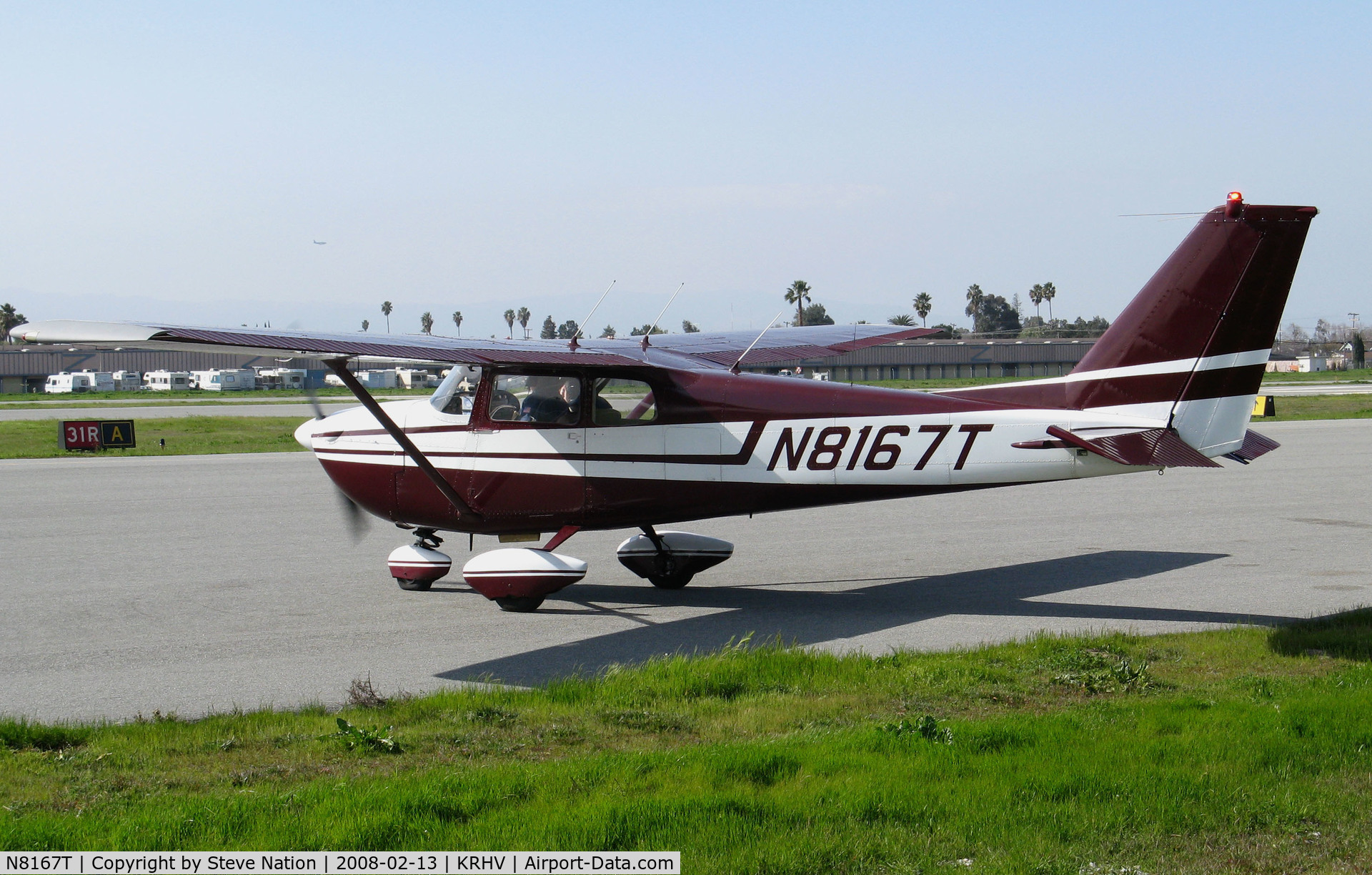 N8167T, 1960 Cessna 175B Skylark C/N 17556867, Locally-Based 1960 Cessna 175B holding for takeoff @ Reid-Hillview Airport San Jose, CA