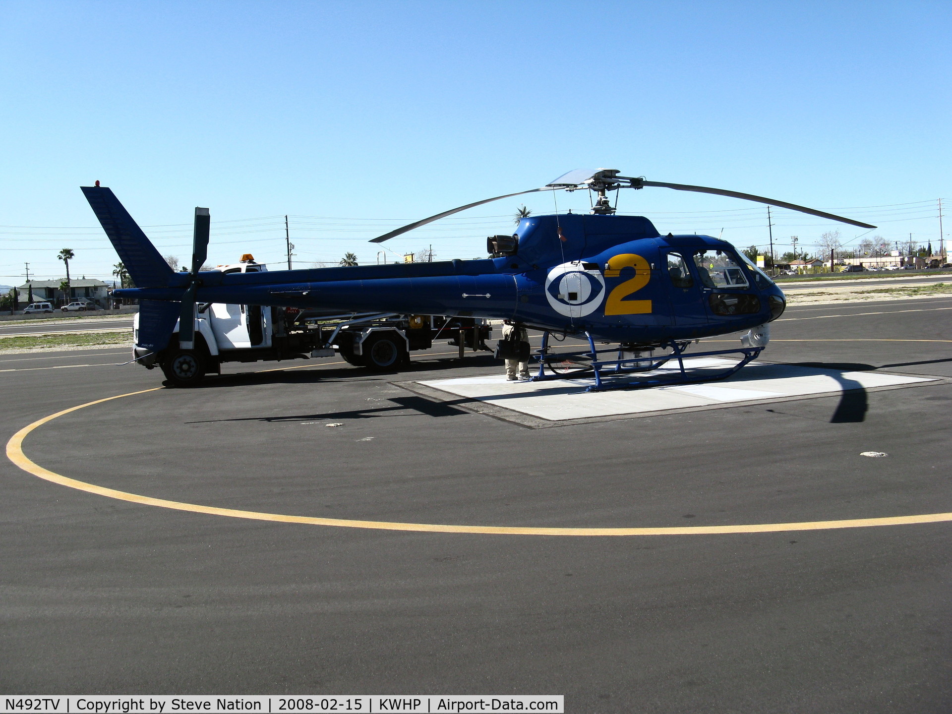 N492TV, Aerospatiale AS-350B Ecureuil C/N 2030, Locally-Based news copter Aerospatiale AS-350B operated by Tiny Bubbles Aviation (Glendale, CA) for KTLA 2  @ Whiteman Airport, Pacoima, CA