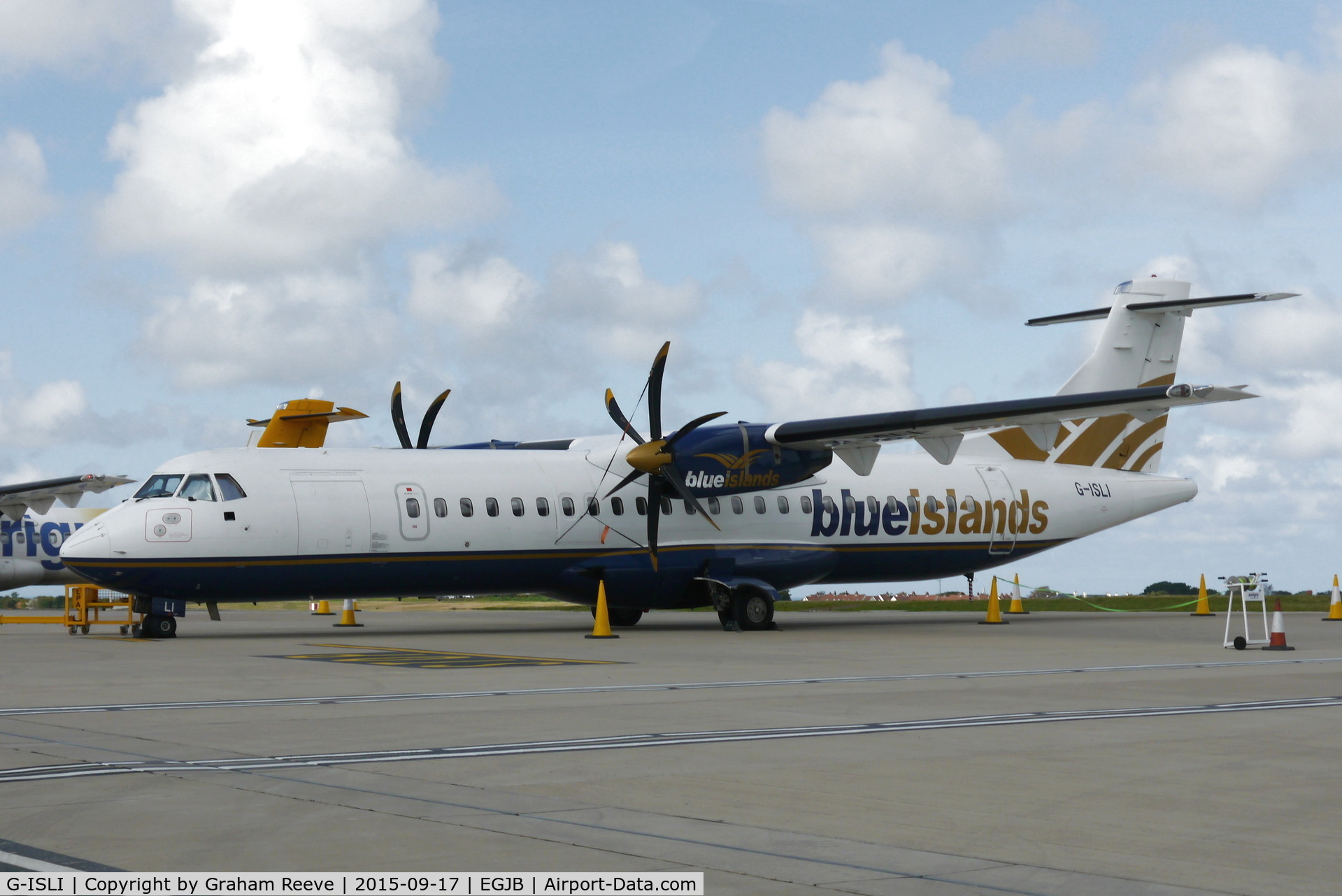 G-ISLI, 1997 ATR 72-212A C/N 529, Parked at Guernsey.