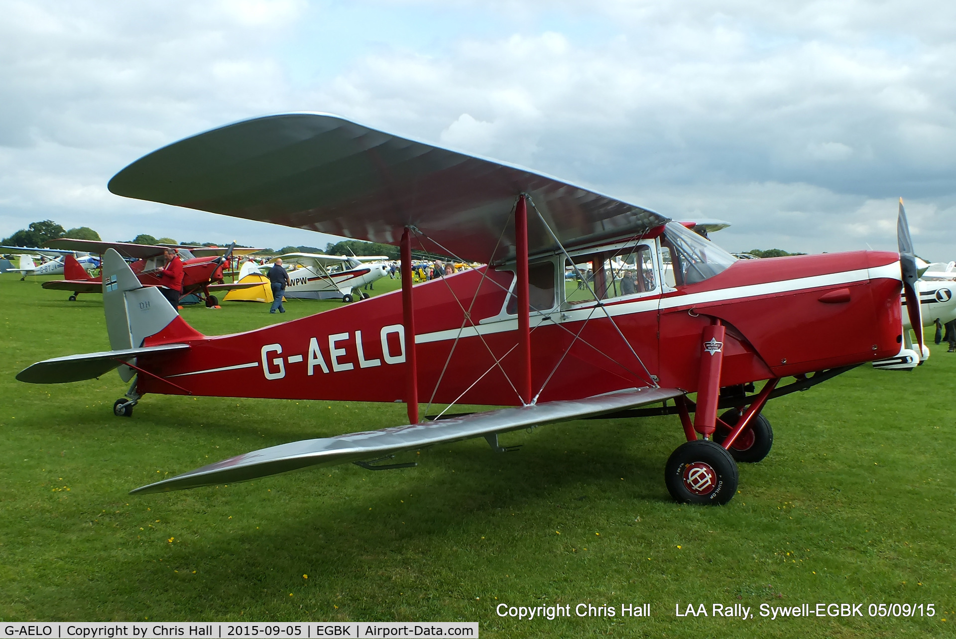 G-AELO, 1936 De Havilland DH.87B Hornet Moth C/N 8105, at the LAA Rally 2015, Sywell