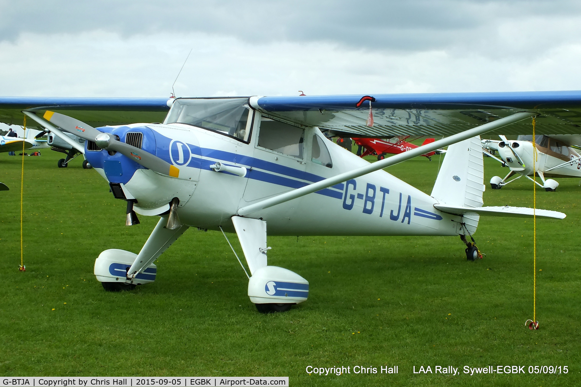 G-BTJA, 1947 Luscombe 8E Silvaire C/N 5037, at the LAA Rally 2015, Sywell