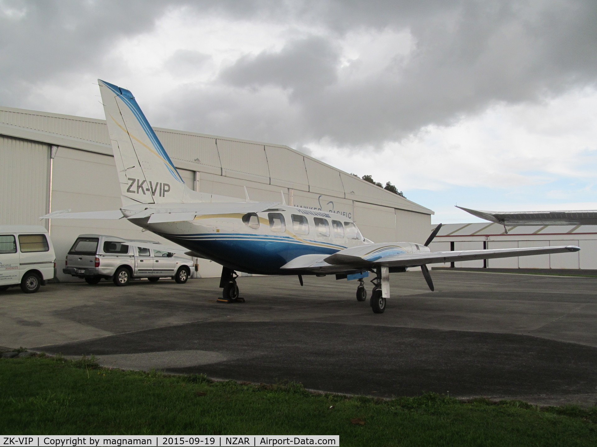 ZK-VIP, Piper PA-31-350 Chieftain C/N 31-7405482, back again at ardmore