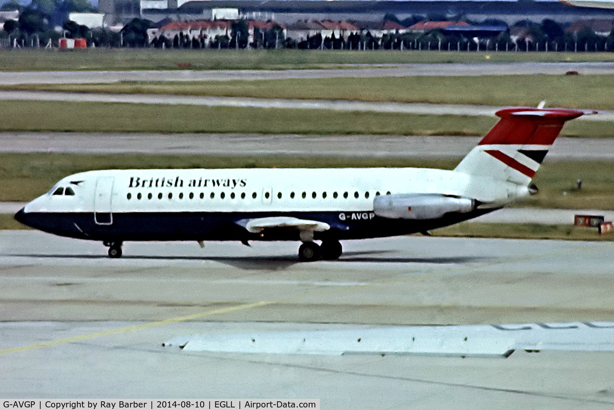 G-AVGP, 1967 BAC 111-408EF One-Eleven C/N BAC.114, BAC 1-11 408EF [114] (British Airways) Heathrow~G (Date unknown).From a slide.