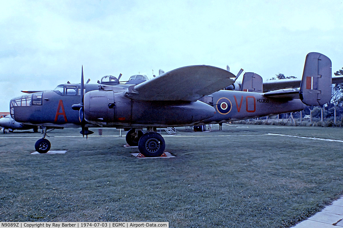 N9089Z, 1944 North American TB-25N Mitchell C/N 108-34136, North American TB-25J Mitchell [108-34136] Southend~G 03/07/1974. From a slide wearing false marks..
