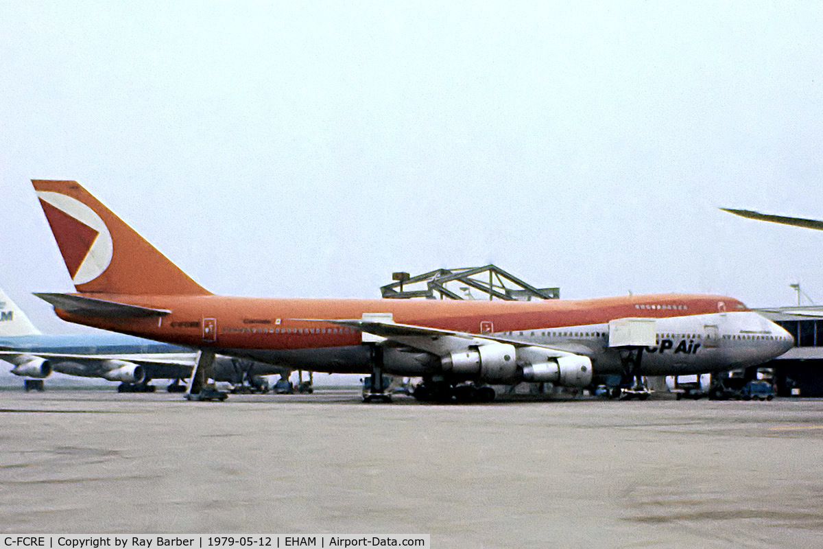 C-FCRE, 1974 Boeing 747-217B C/N 20929, Boeing 747-217B [20929] (Canadian Pacific Airlines) Amsterdam-Schiphol~PH 12/05/1979. From a slide.