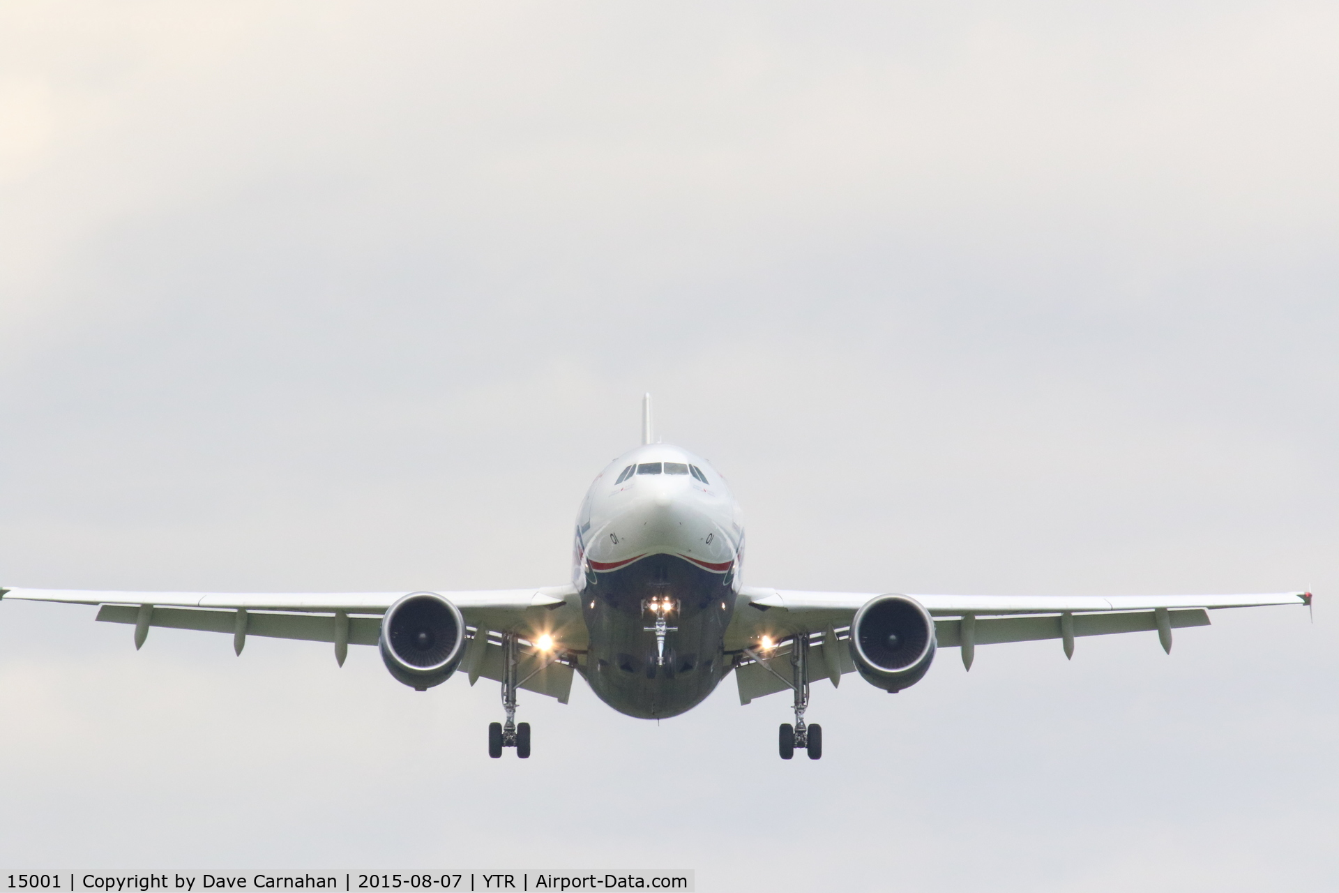 15001, 1998 Airbus CC-150 Polaris (A310-304(F)) C/N 446, CC-150 Polaris (Airbus) landing at CFB Trenton, Ontario, Canada.