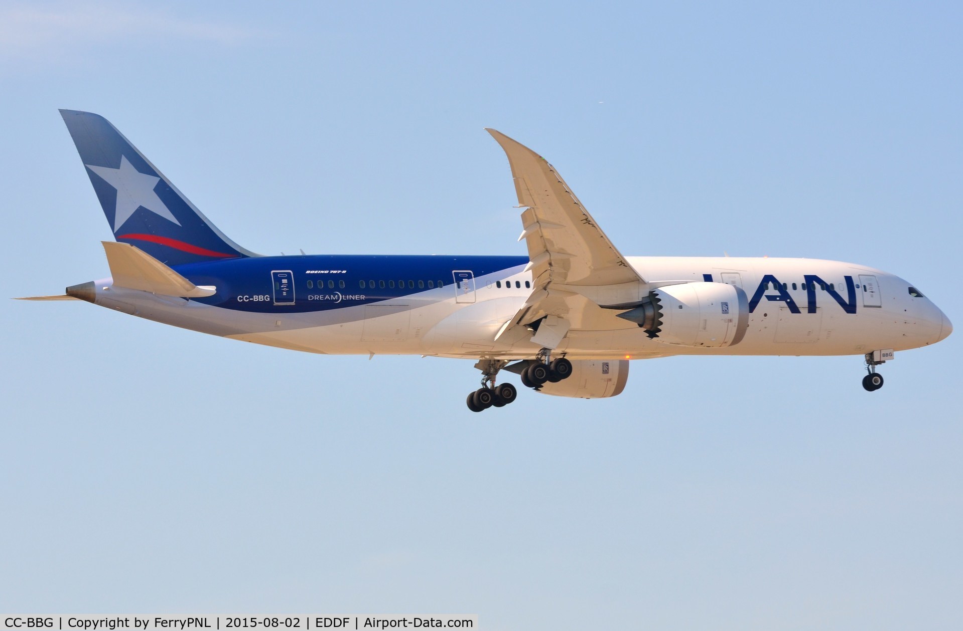 CC-BBG, 2014 Boeing 787-8 Dreamliner Dreamliner C/N 38477, LAN B788 arriving from Madrid.