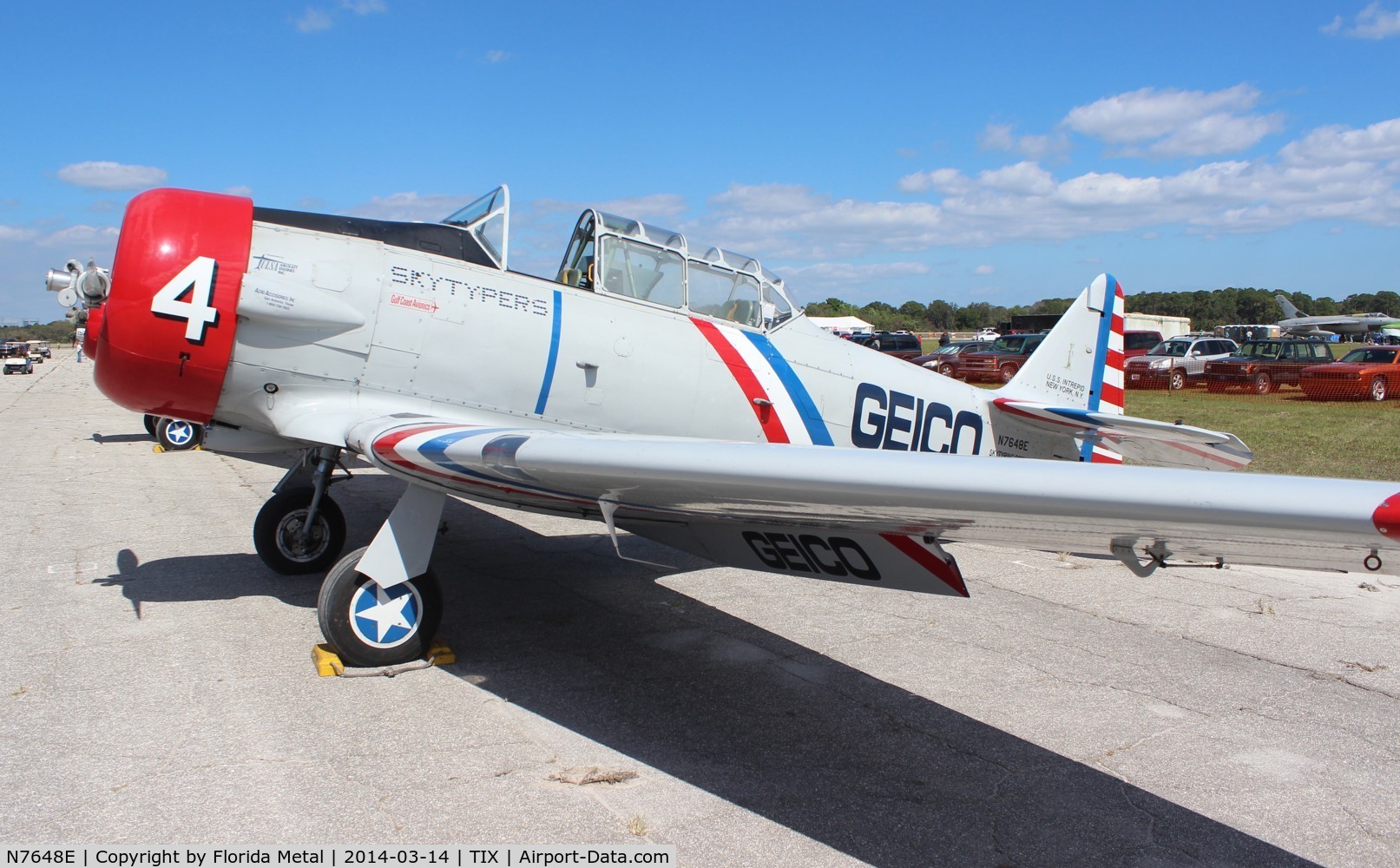 N7648E, 1942 North American SNJ-3 Texan C/N 78-6987, Geico Skytypers