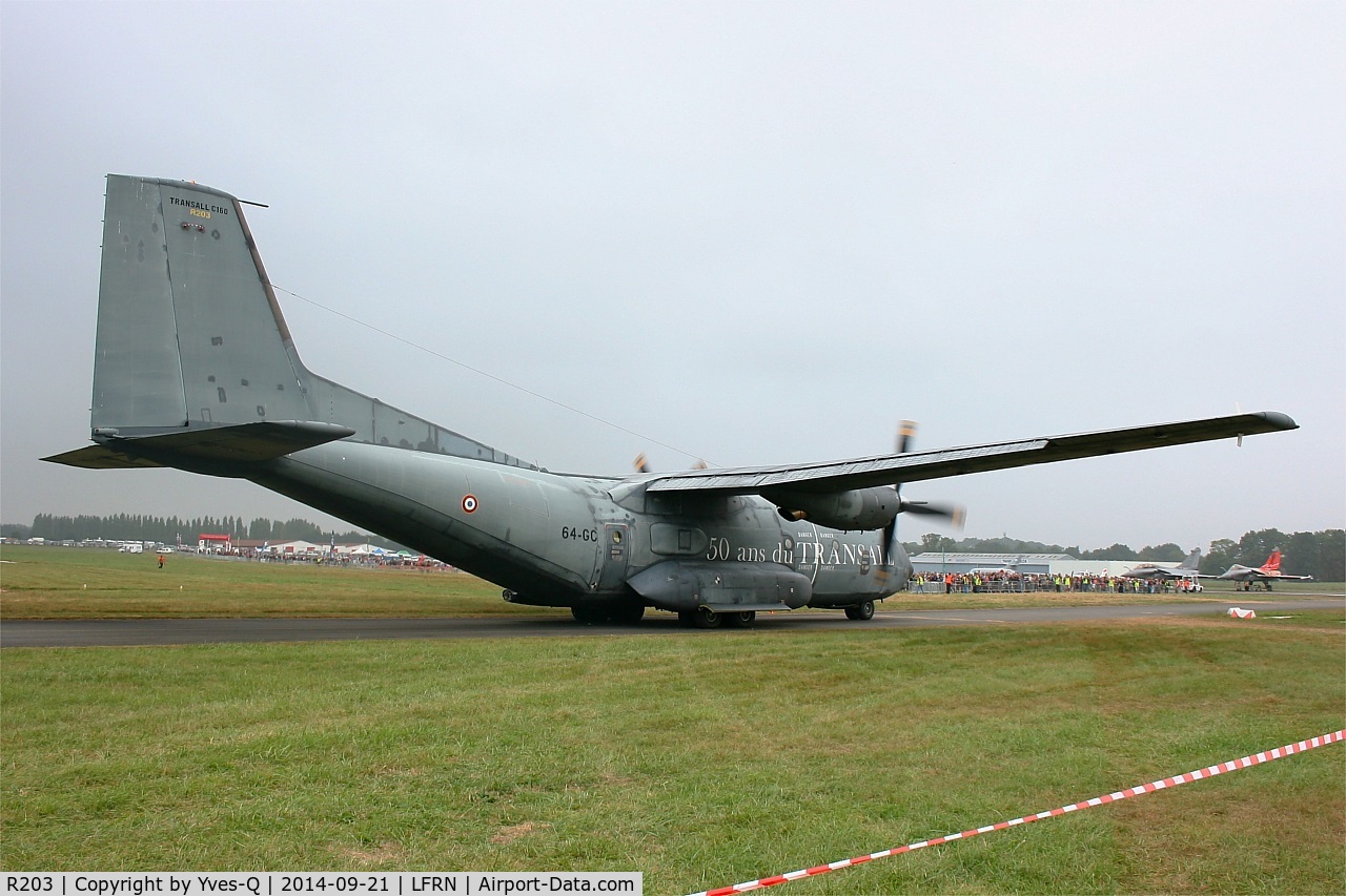 R203, Transall C-160R C/N 203, Transall C-160R  (64-GC), Taxiing to holding point rwy 10, Rennes-St Jacques airport (LFRN-RNS) Air show 2014