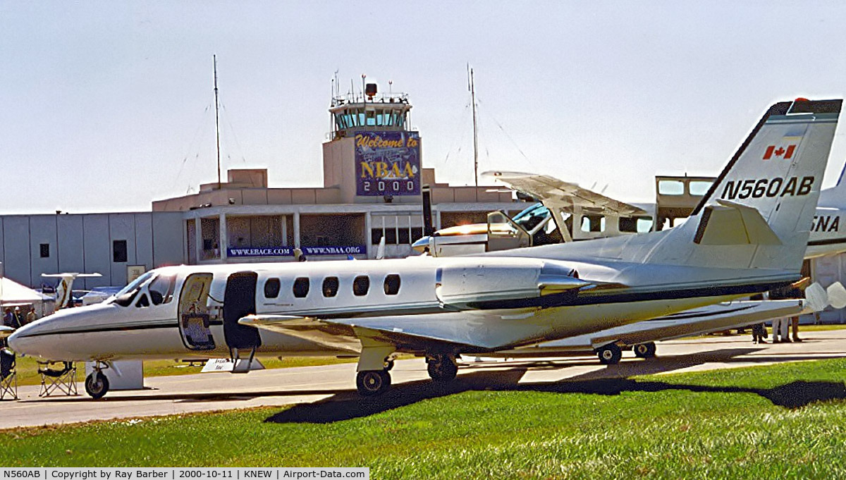 N560AB, 1989 Cessna 550 Citation II C/N 550-0603, Cessna Citation II [550-0603] New Orleans-Lakefront ~N 11/10/2000