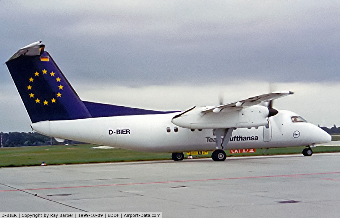 D-BIER, 1991 De Havilland Canada DHC-8-103A Dash 8 C/N 310, De Havilland Canada DHC-8-103A Dash 8 [310] ( Lufthansa Regional/Augsburg Airways) Frankfurt~D 09/10/1999