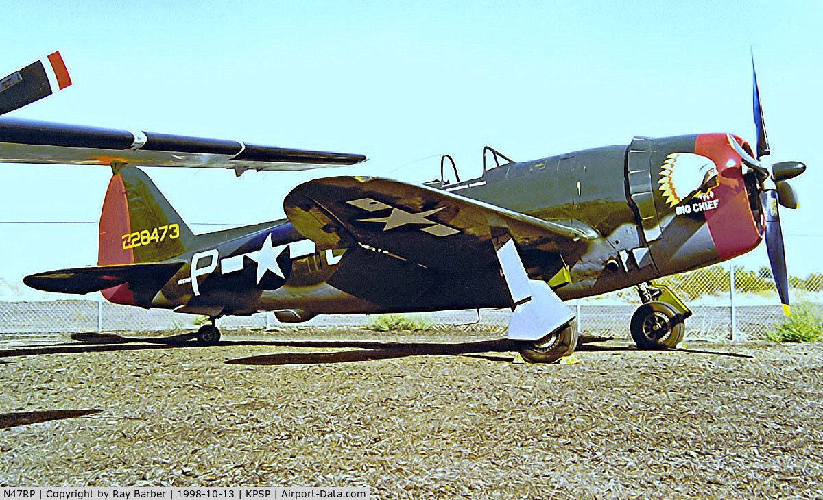 N47RP, 1945 Republic P-47D Thunderbolt C/N 399-55744, Republic P-47D Thunderbolt [399-55744] Palm Springs-International~N 13/10/1998