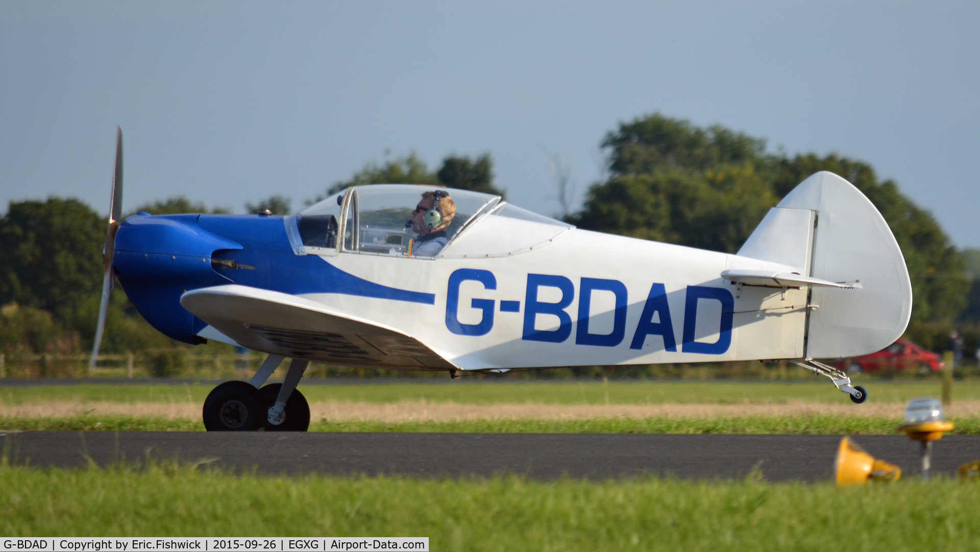 G-BDAD, 1976 Taylor JT-1 Monoplane C/N PFA 1453, 1. G-BDAD departing The Yorkshire Air Show, Church Fenton, Sept. 2015.